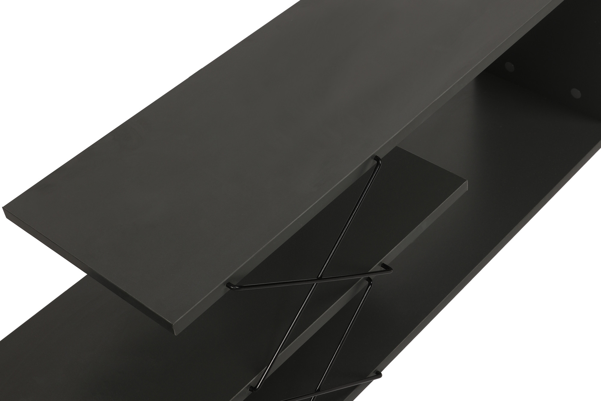 Zigzag Lowboard Wood Veneer Anthracite