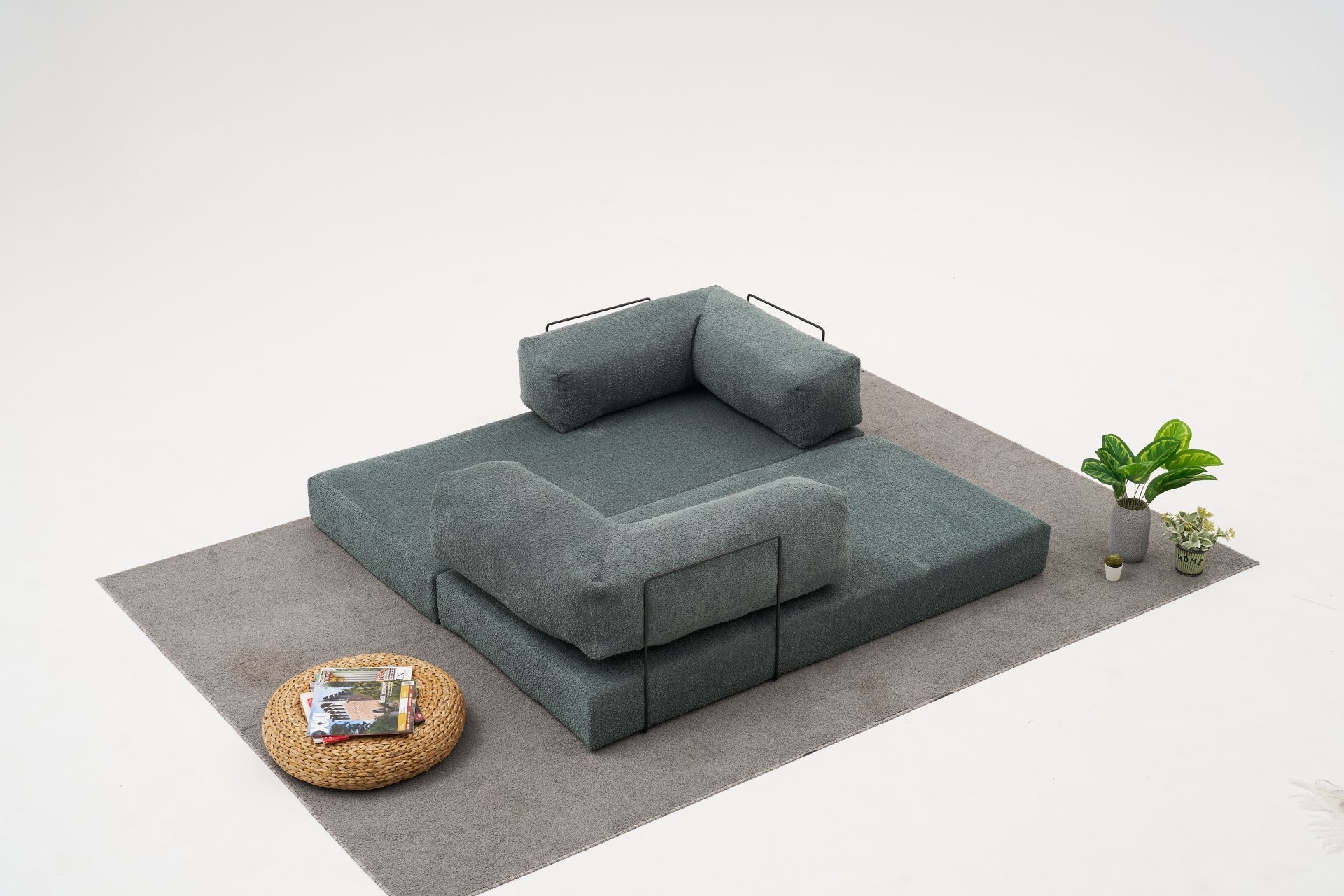 Comfort Schlafsofa 2-Sitzer Petrol