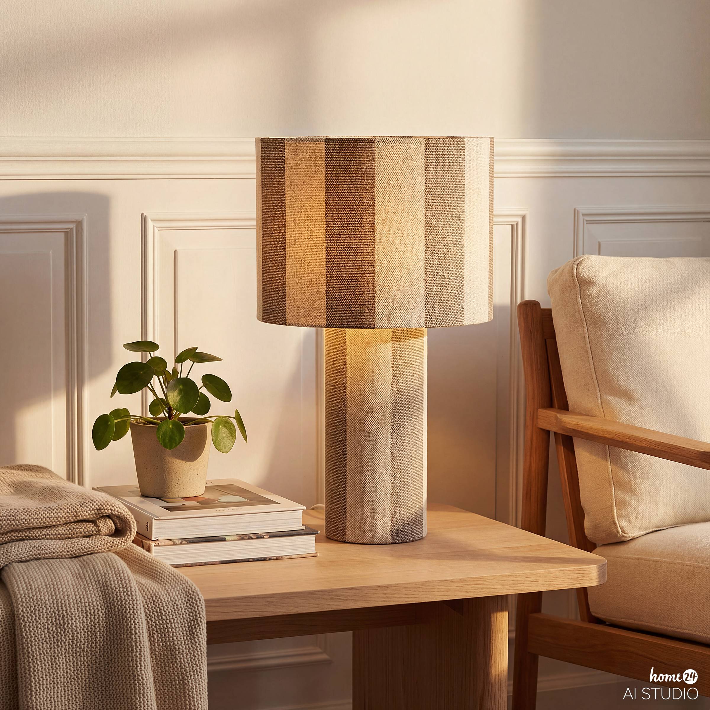 Table lamp Nuvio iron / linen 1-light beige