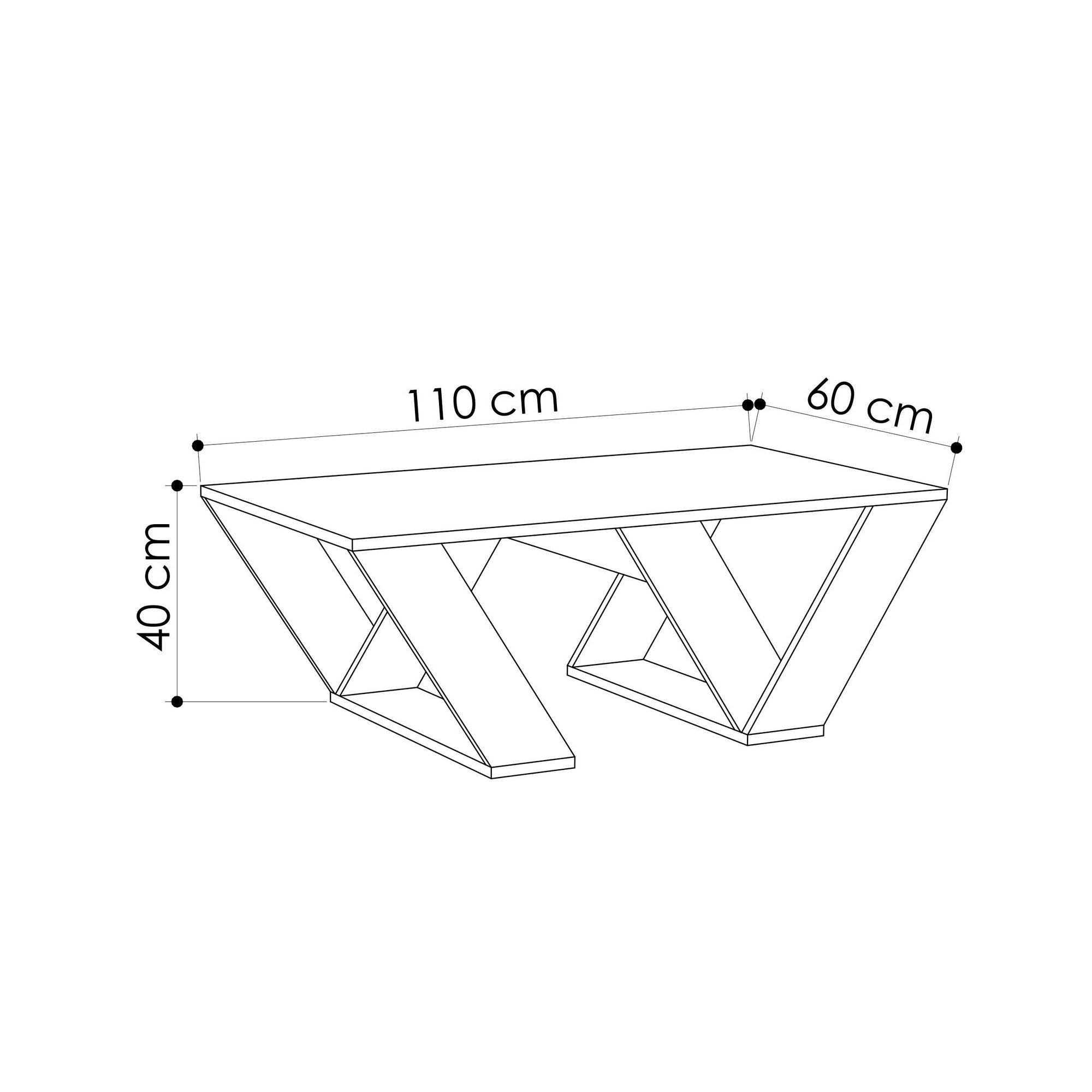 Pipra Couchtisch Marmoroptik Weiß