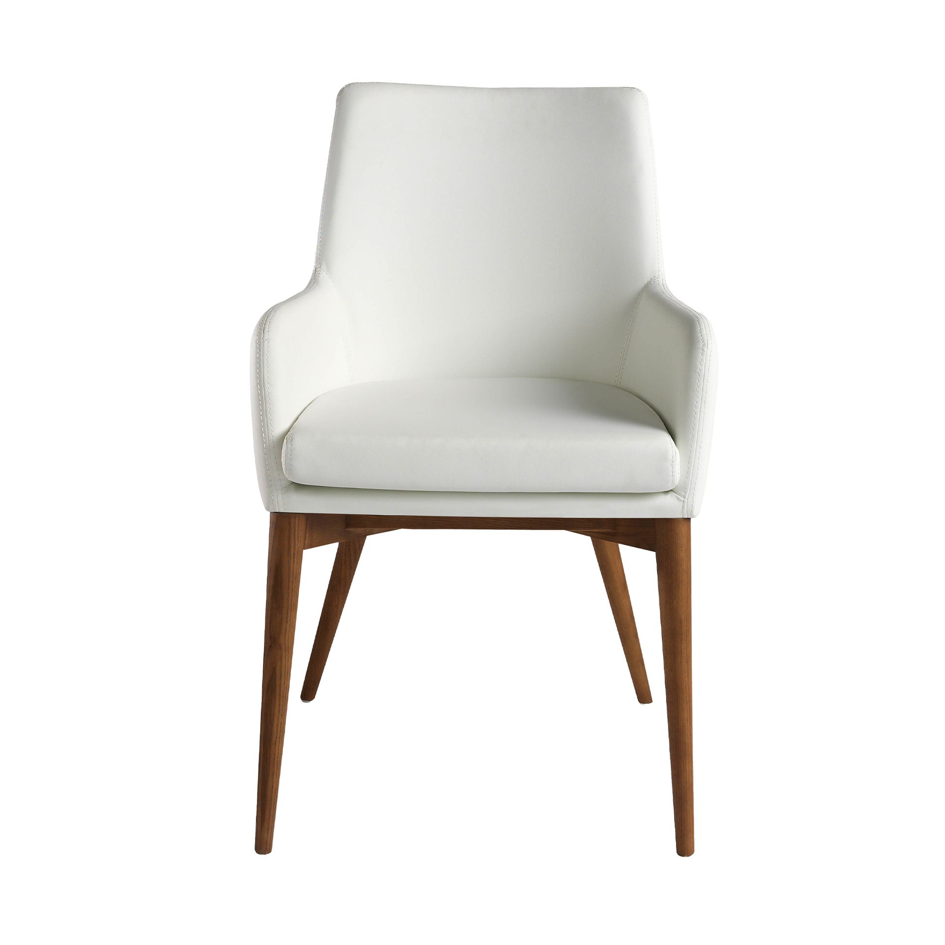 Sedia con braccioli ecopelle legno bianco