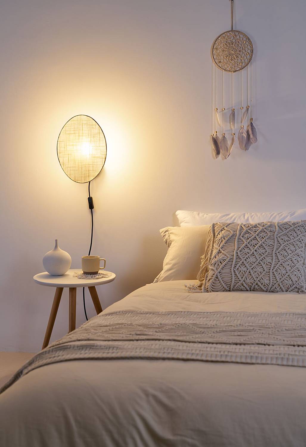 Boho Dream Wall Light Metal Textile Beige 1-bulb