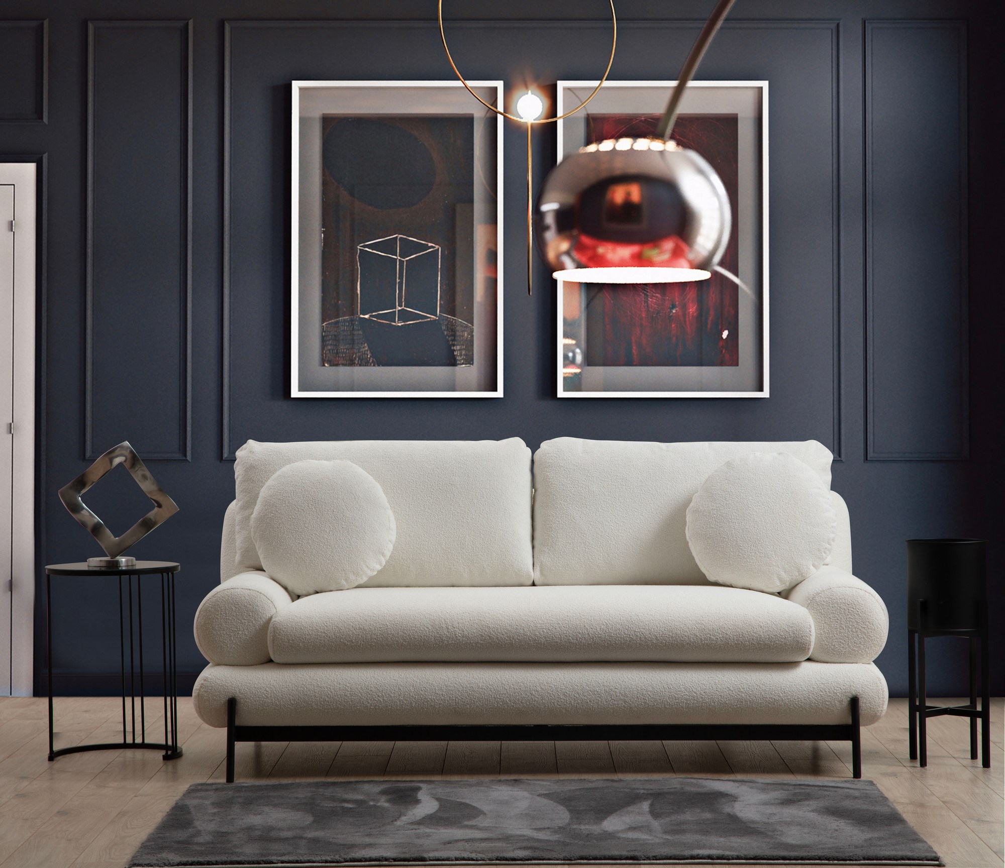 Divano moderno 2 posti bianco