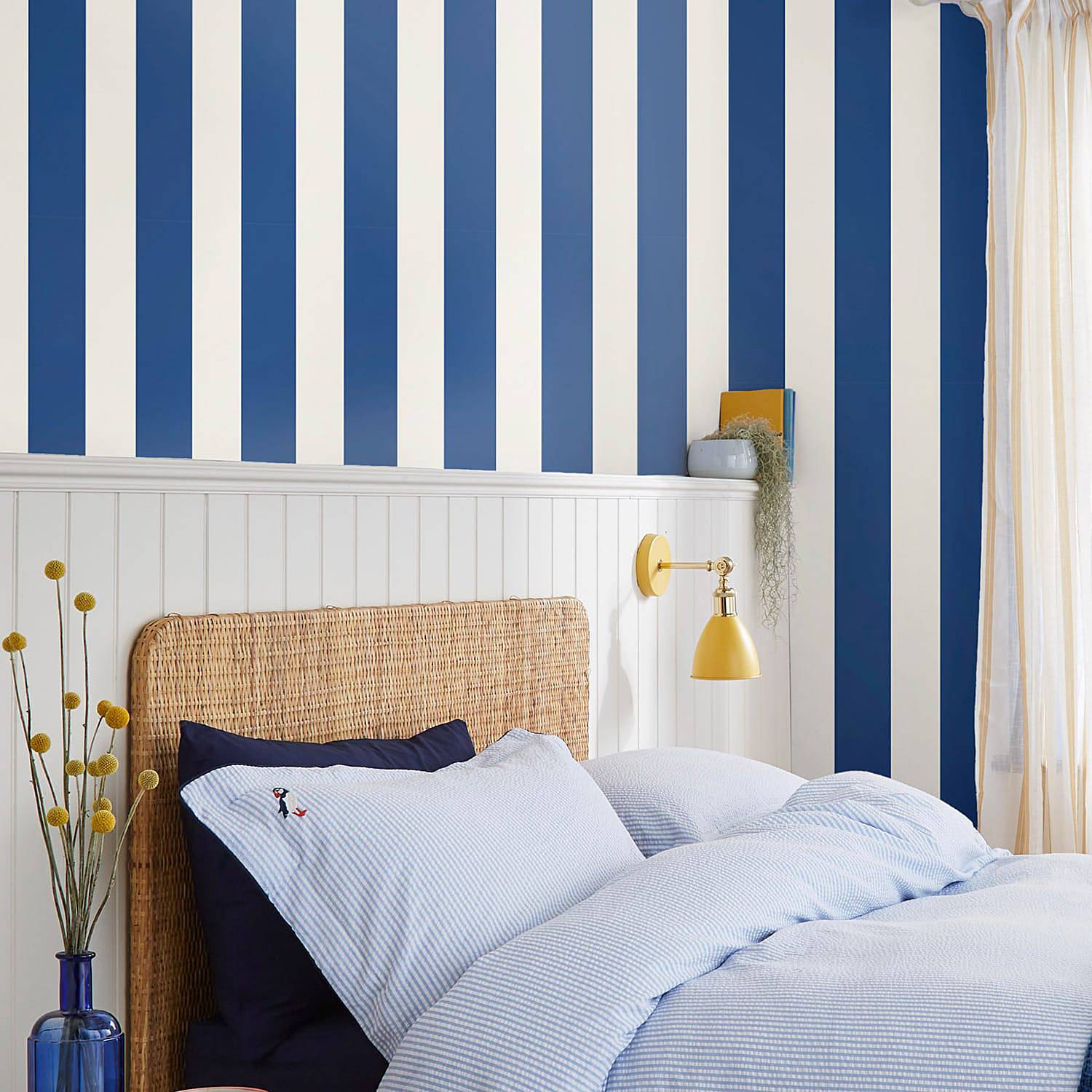 Vliestapete Harborough Stripe Papier Blau 10m x 52cm