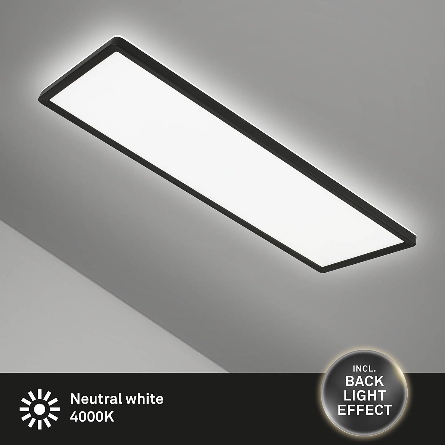 LED-Deckenleuchte Slim I Schwarz