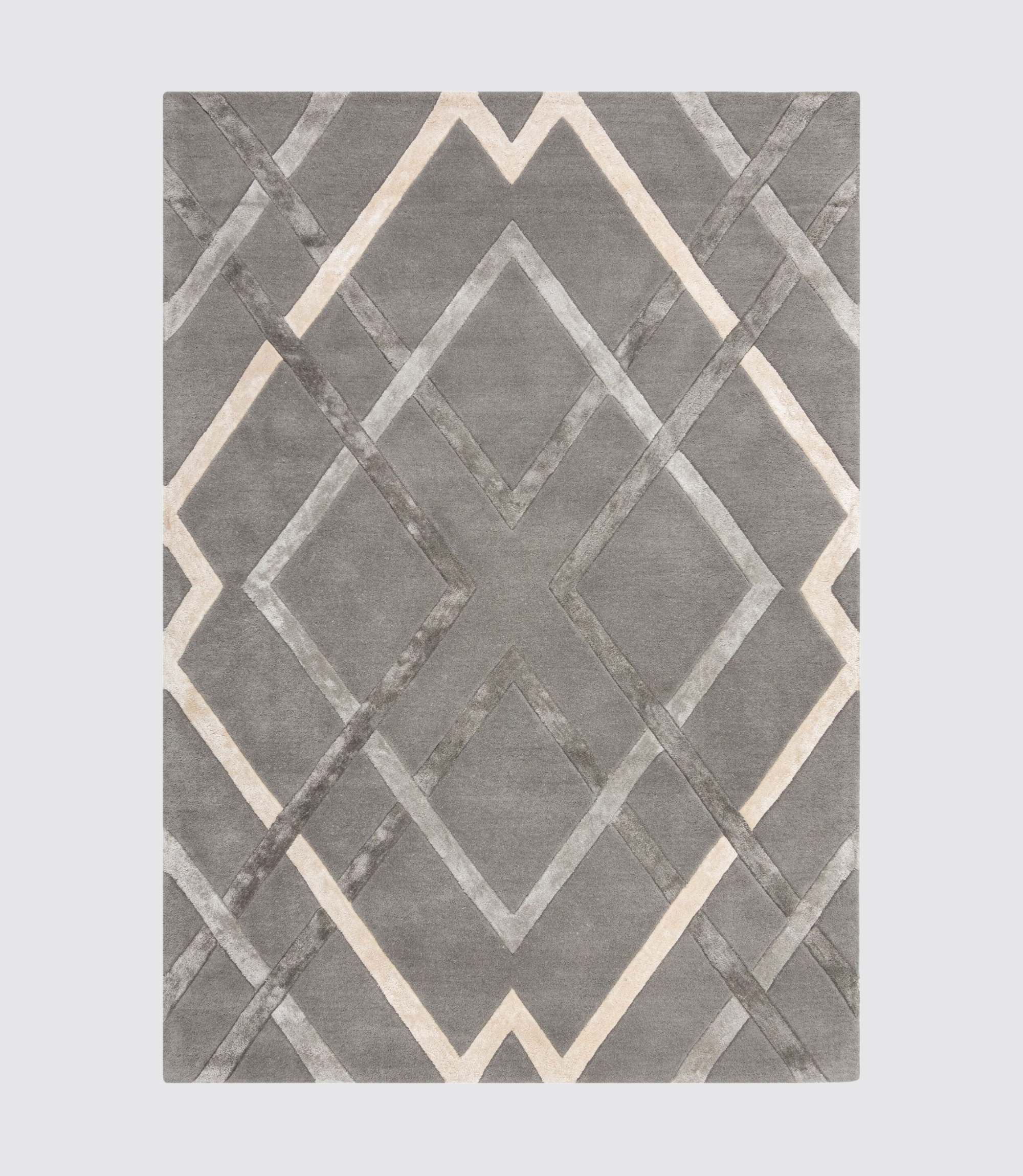 Wollmischteppich Architect Trellis Grau 160x230