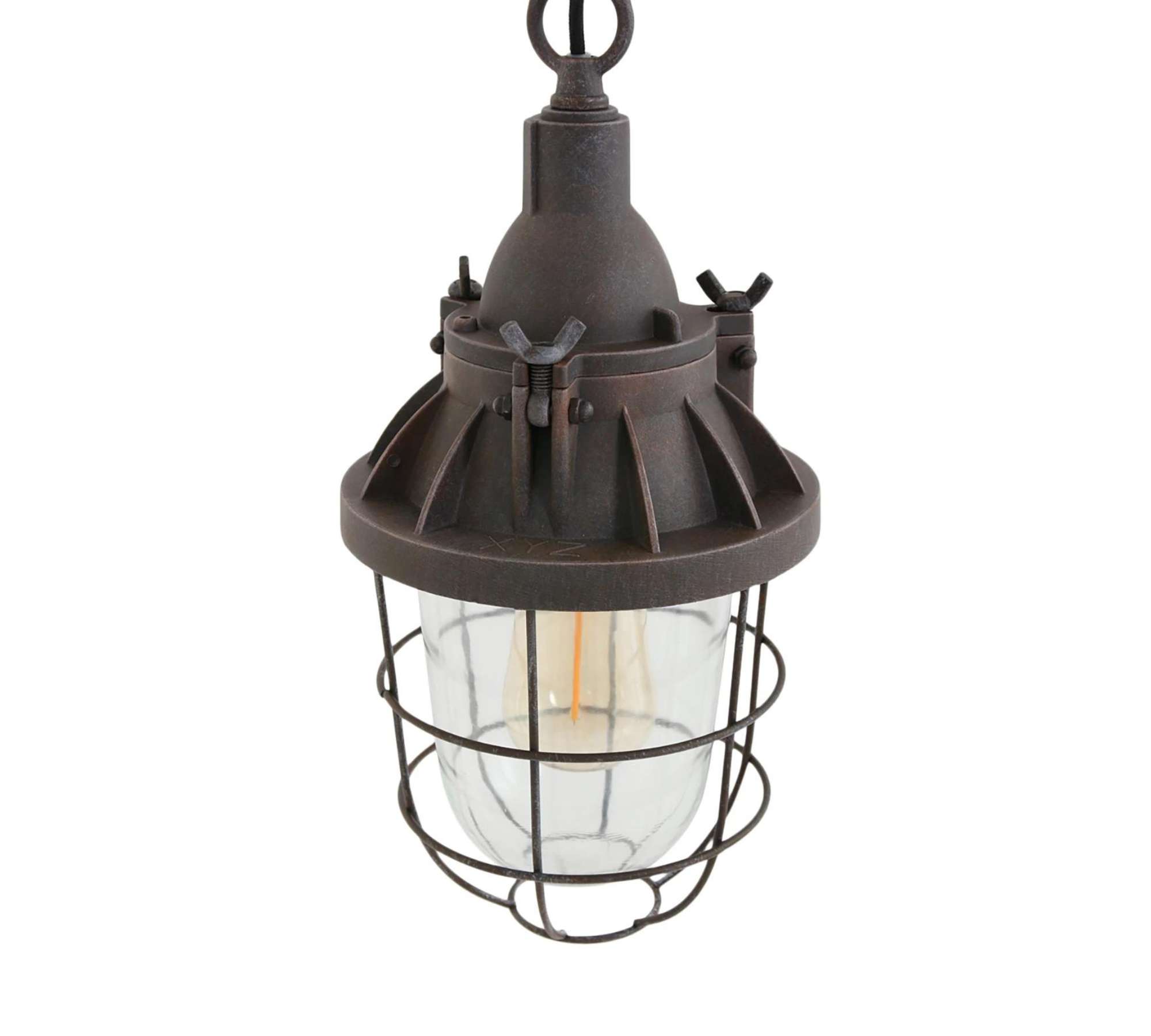 Pendelleuchte 1-flammig Metall Glas Braun