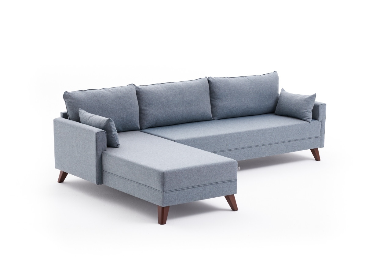 Bella Sofa Récamiere Links Blau