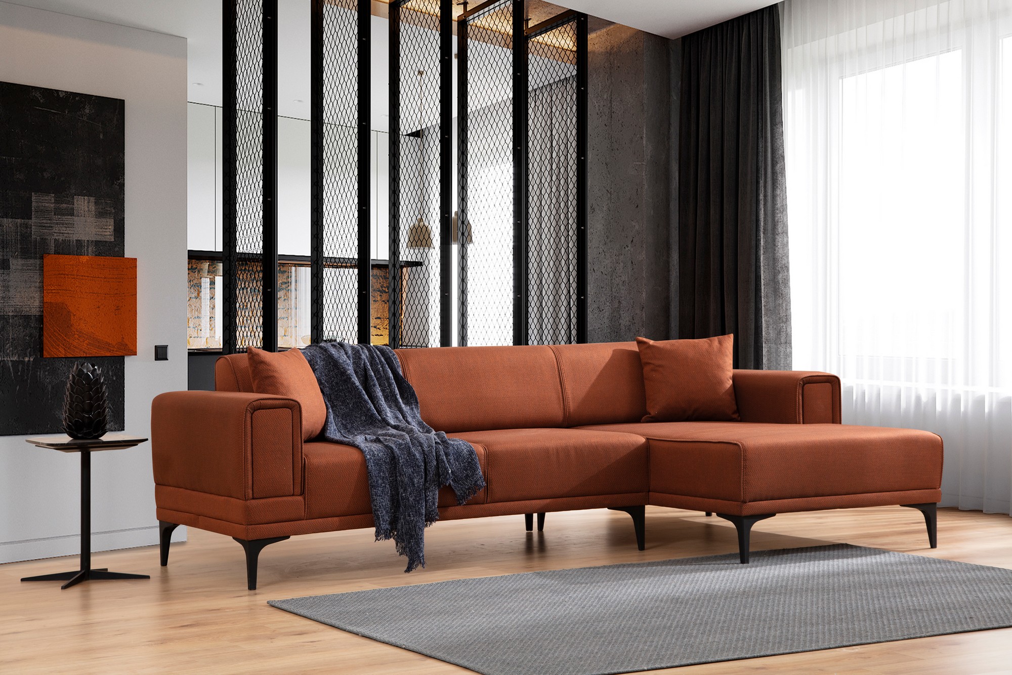 Horizon Ecksofa Rechts Rot