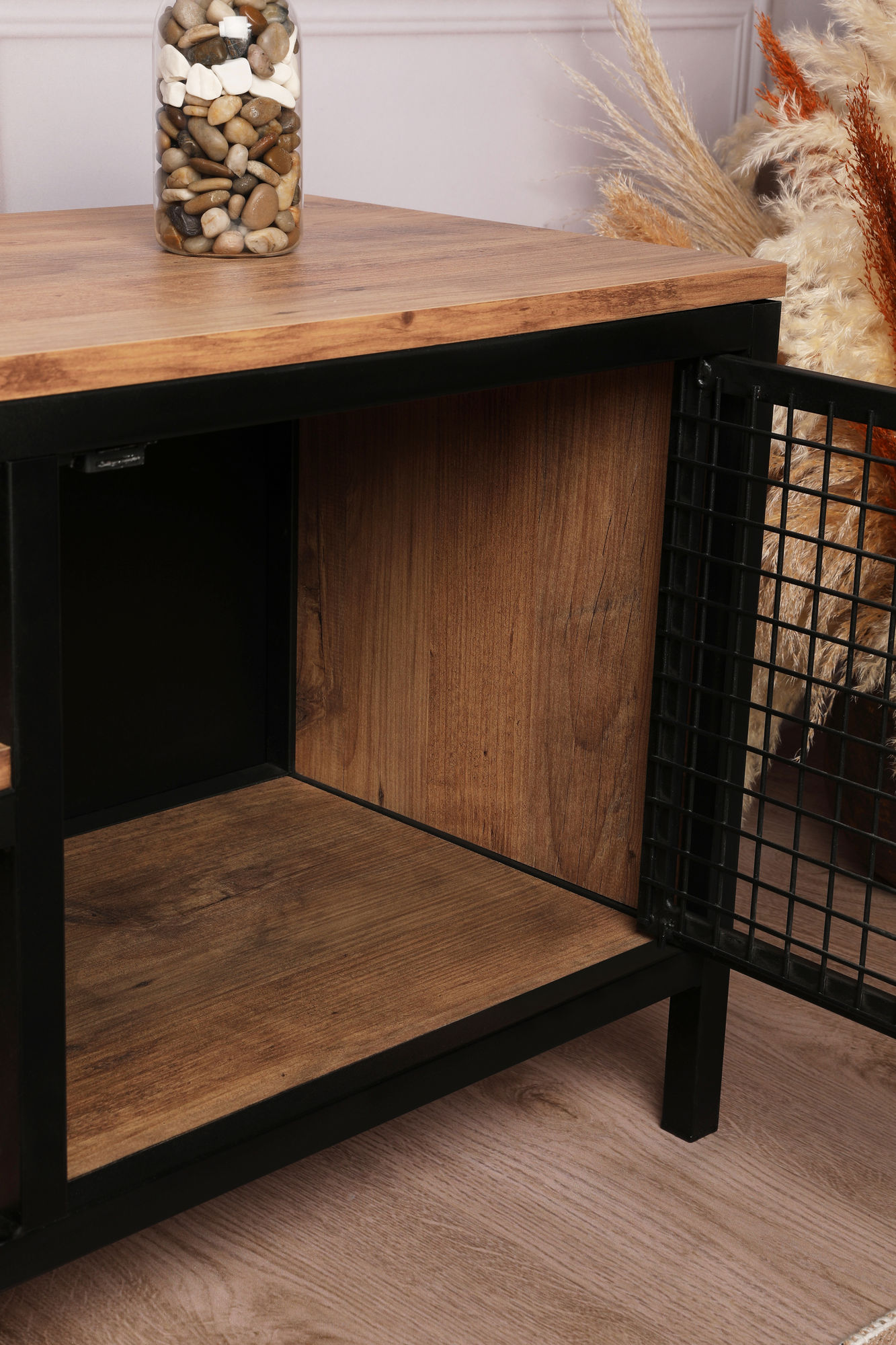 Zeno Lowboard Holzfurnier Schwarz