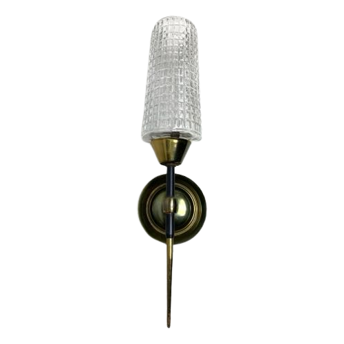 Vintage Wandlampe Glas Messing Metallfarben