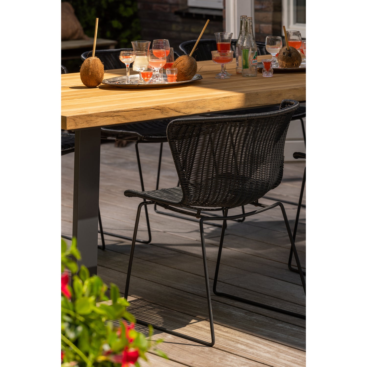 2x Wings Gartenstuhl Schwarz