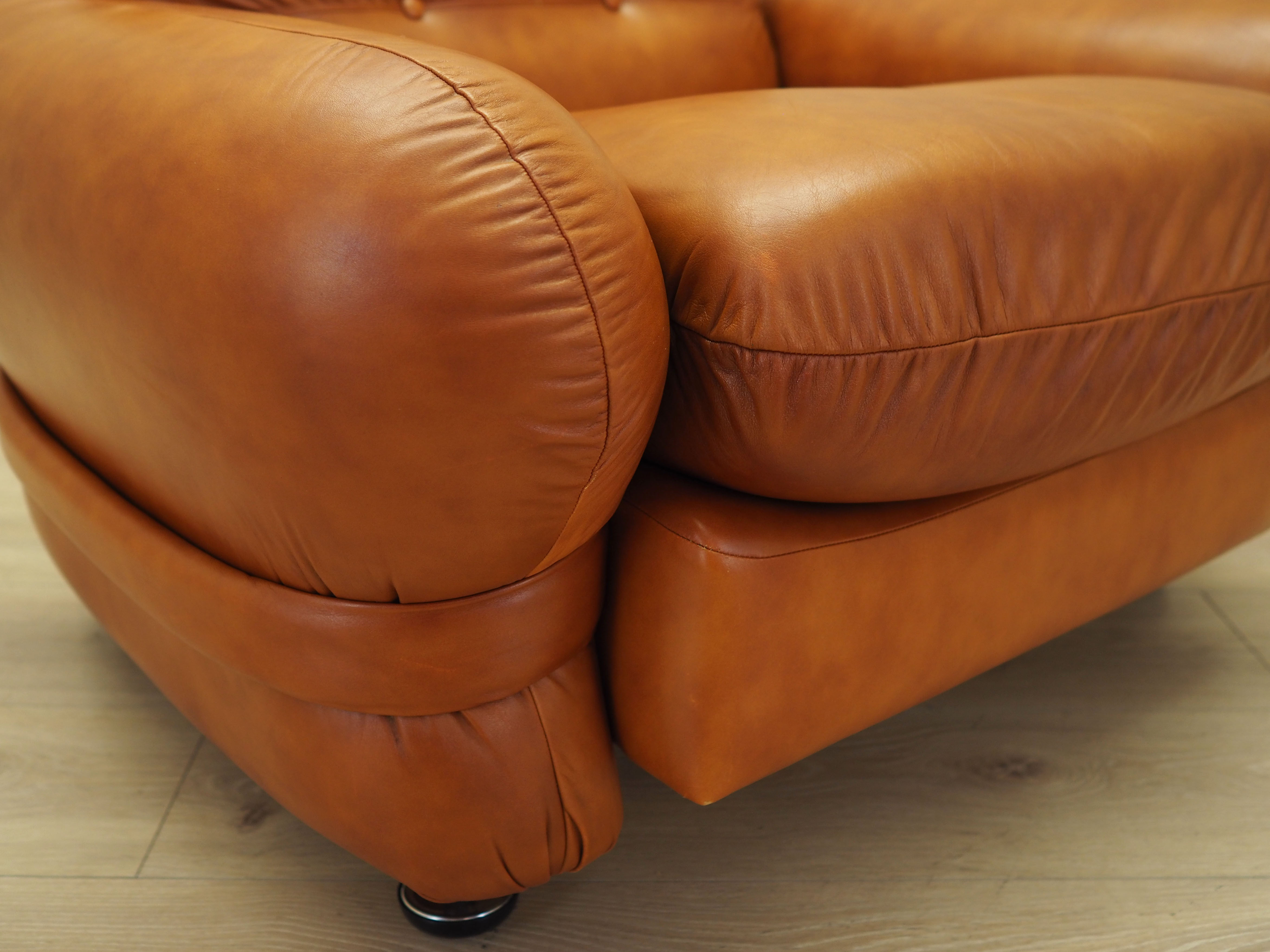 Sessel Leder Braun 1970er Jahre