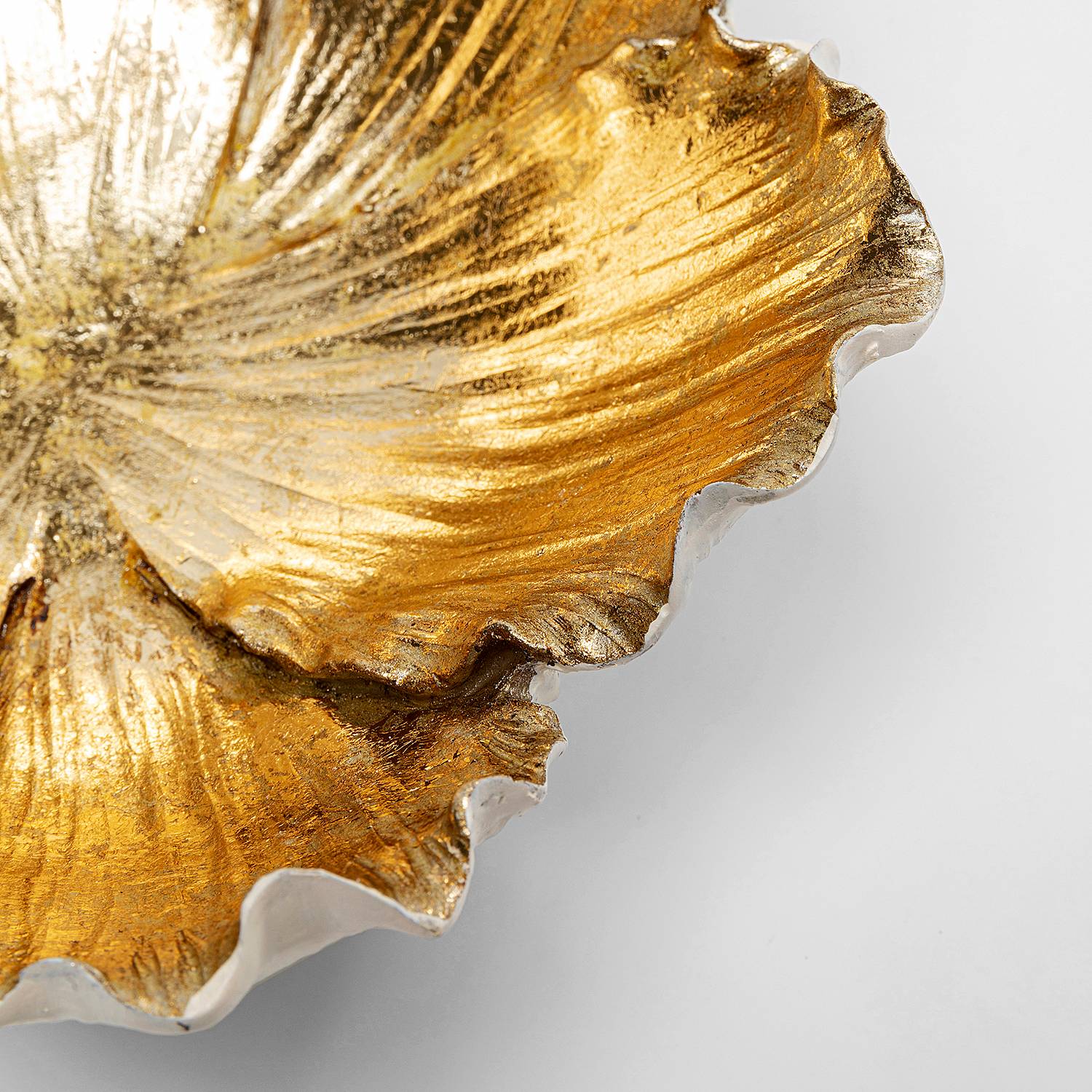 Deko Schale Flower Bloom Weiß Gold