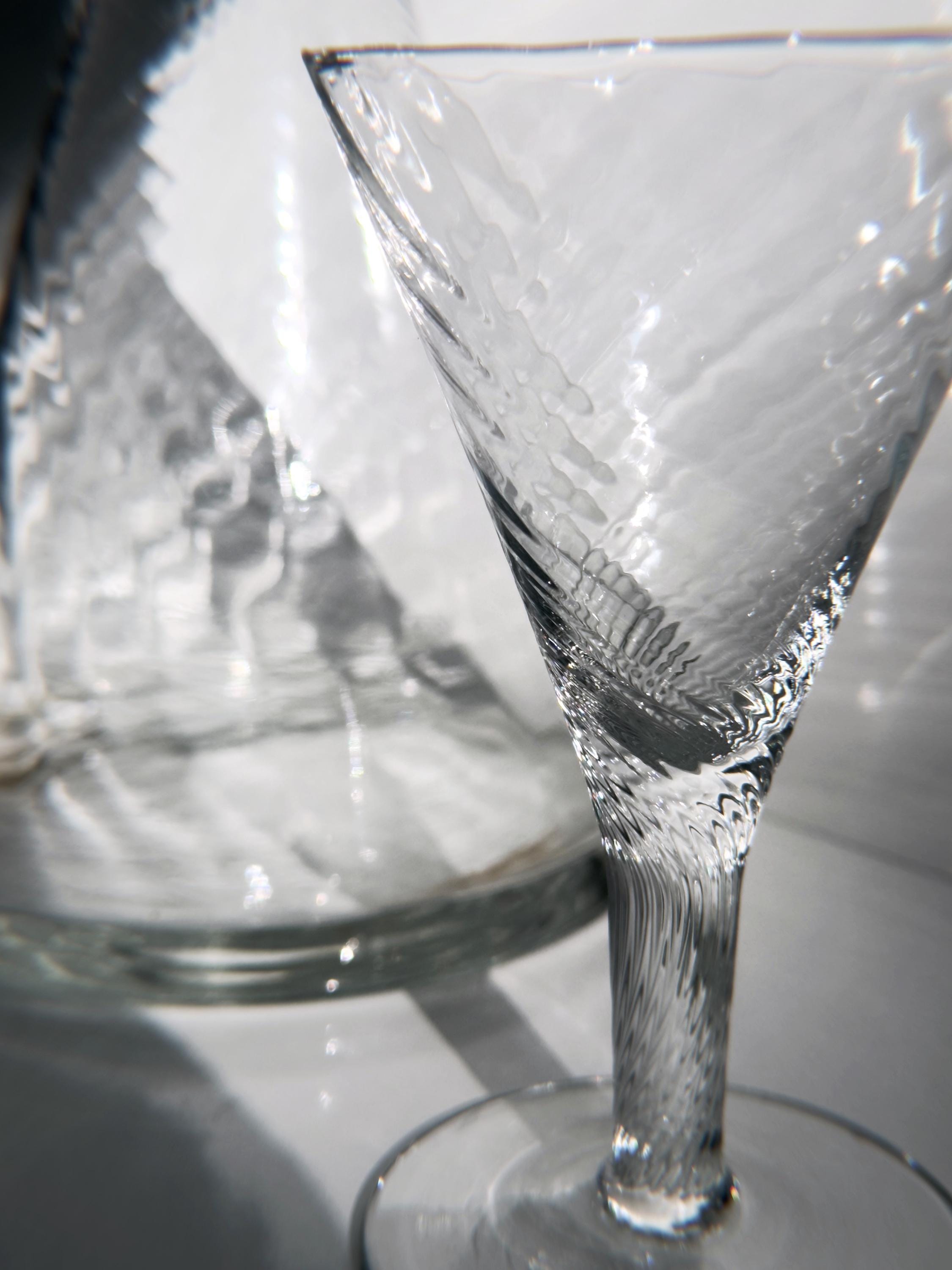 Set di decanter in cristallo trasparente anni '80