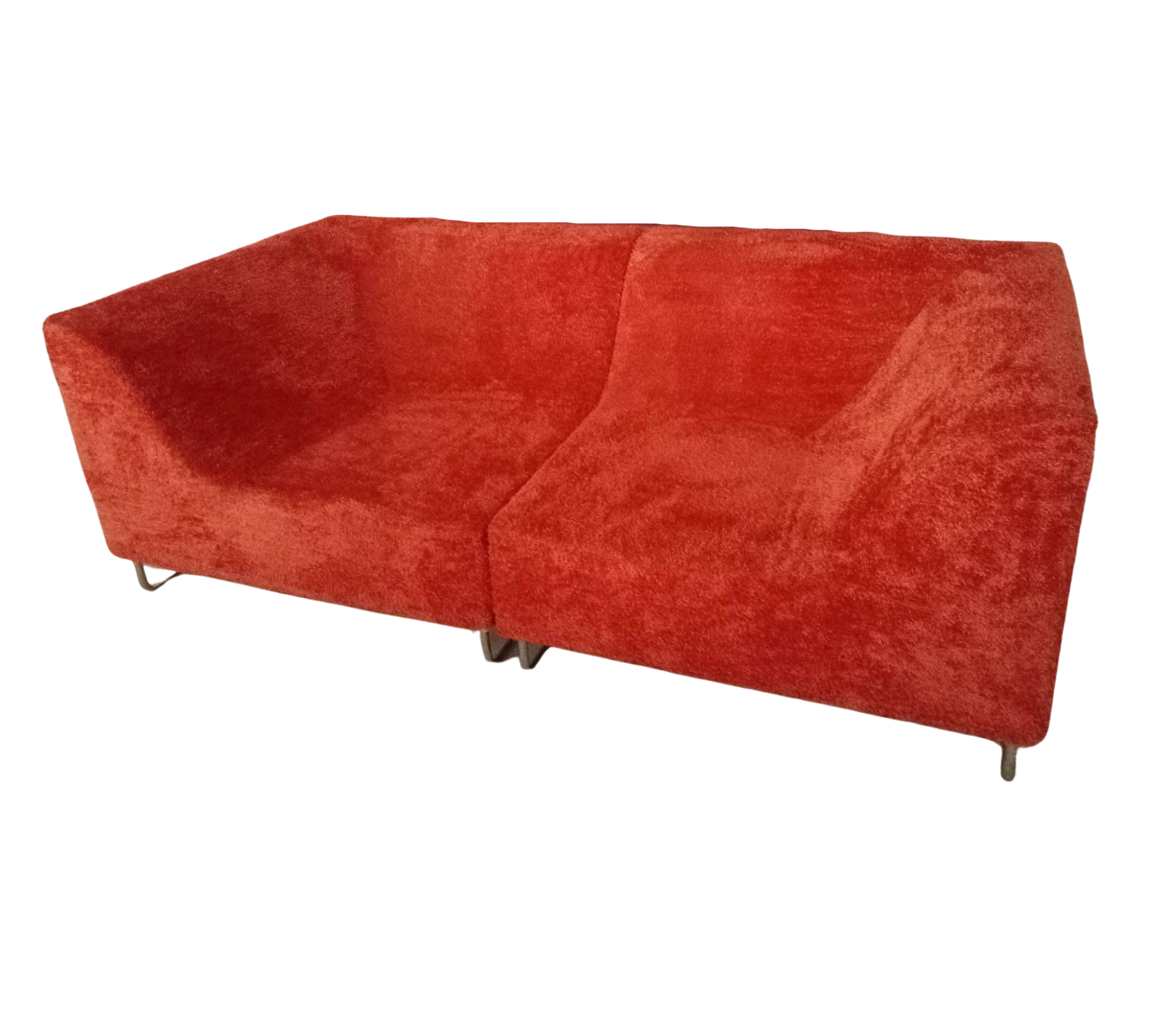 Dune Sofa Baumwolle Holz Orange