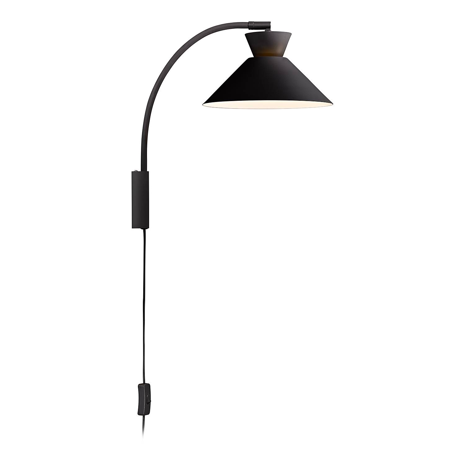 Dial Wandleuchte Aluminium Schwarz 1-flammig