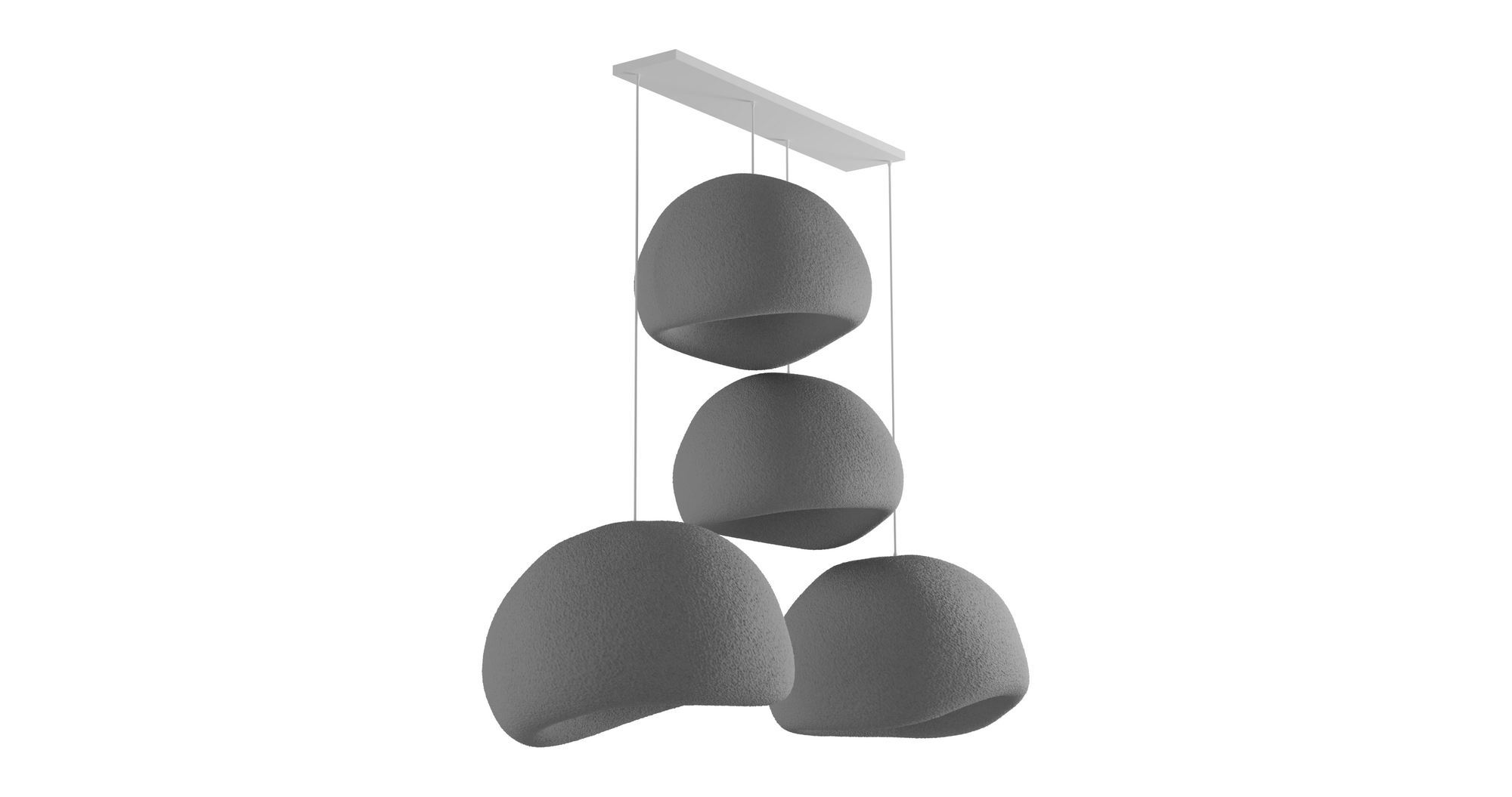 4-Flammig Wabi Sabi Yugen Pendelleuchte Beton Grau