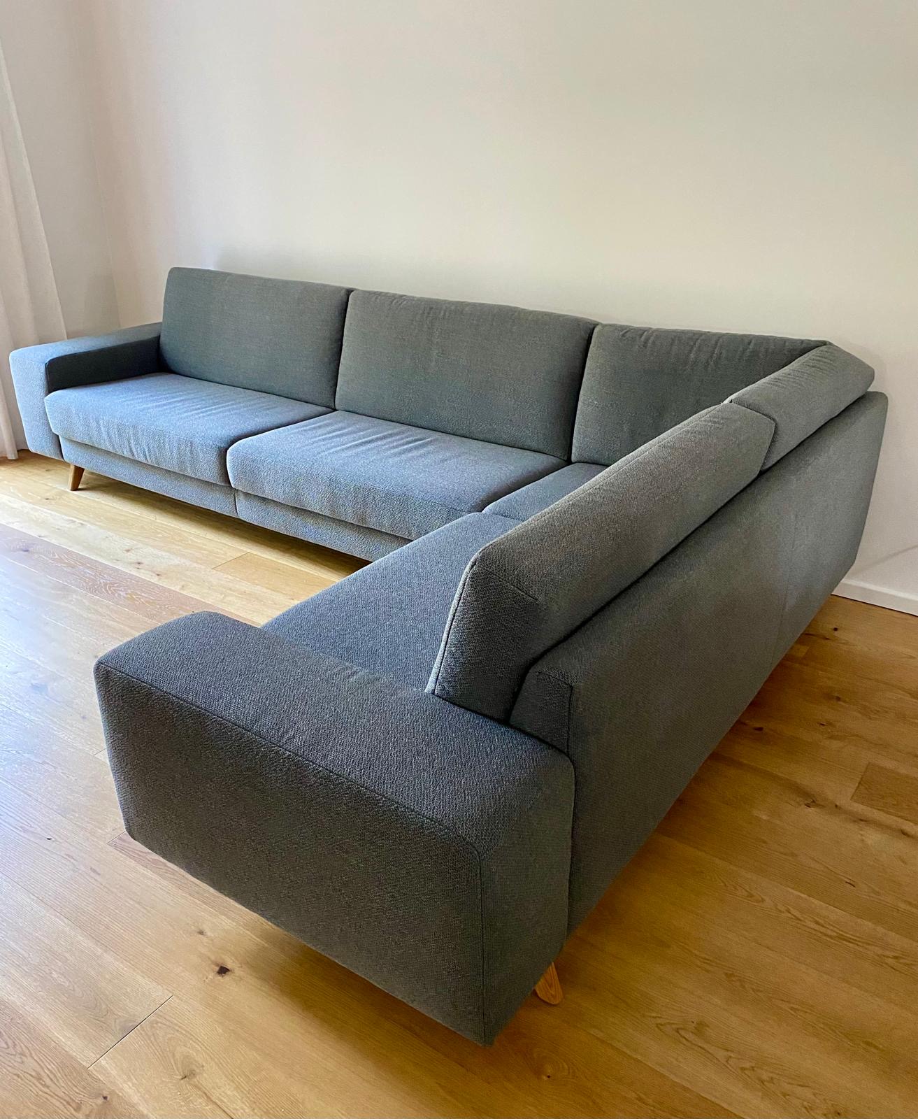 Ecksofa Baumwolle Grau
