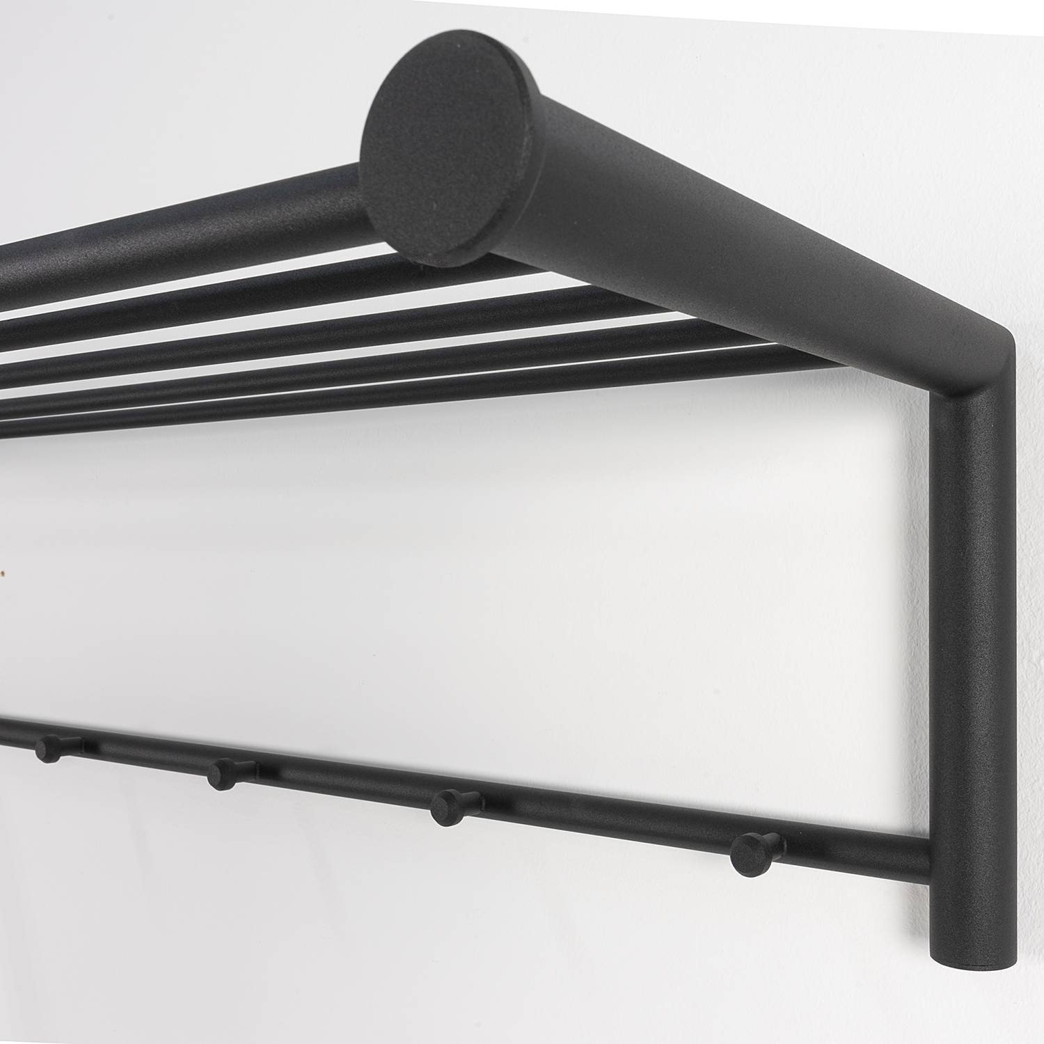 Wandgarderobe Sunol II Metall Schwarz