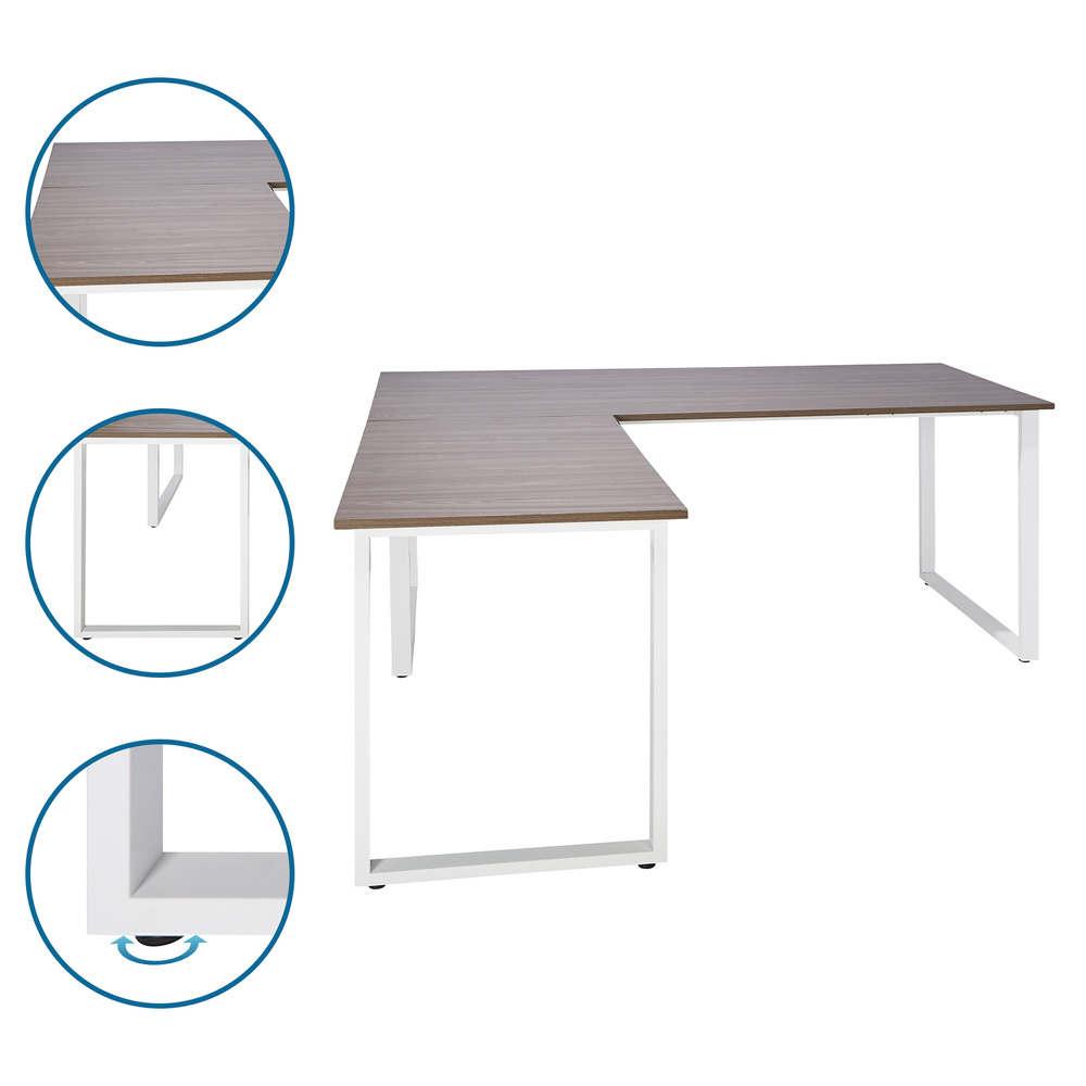 WORKSPACE XL I Scrivania angolare legno noce