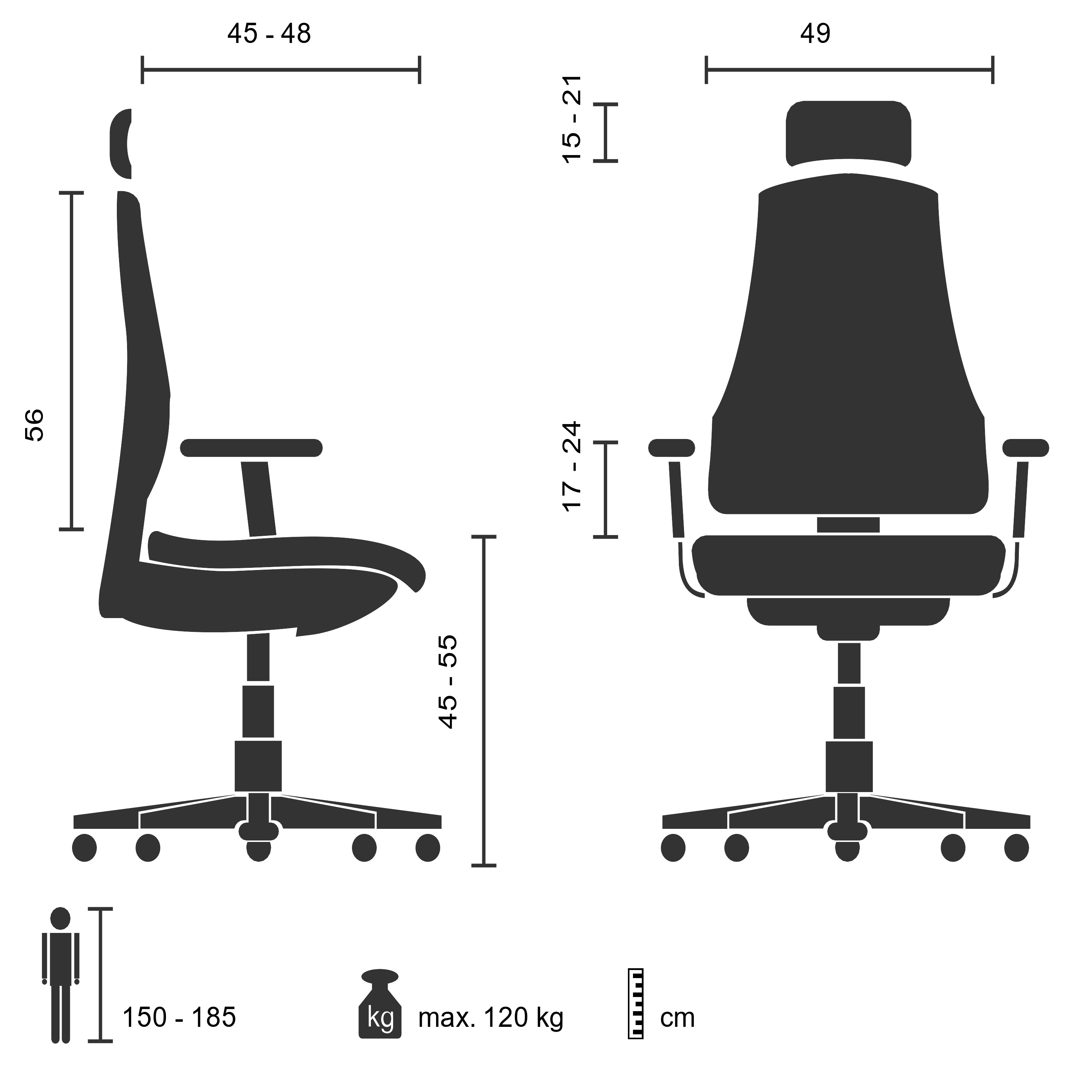 ERGO LINE II PRO Bürostuhl Drehbar Stoff Blau