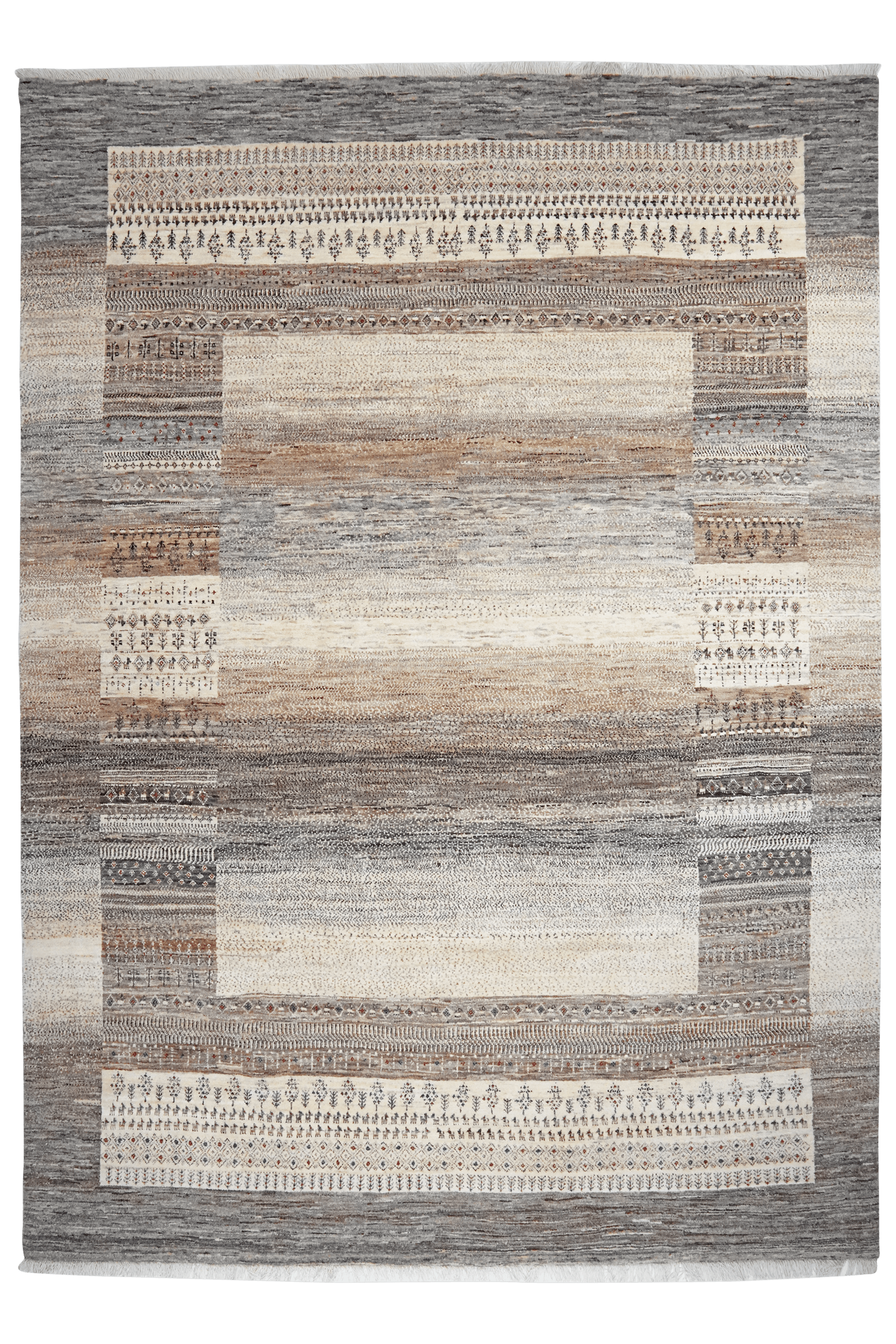 Rizbaf Gabbeh Teppich Wolle Beige