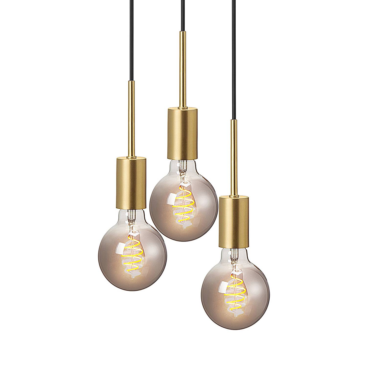 3-Flammig Pendelleuchte Paco I Stahl Messing
