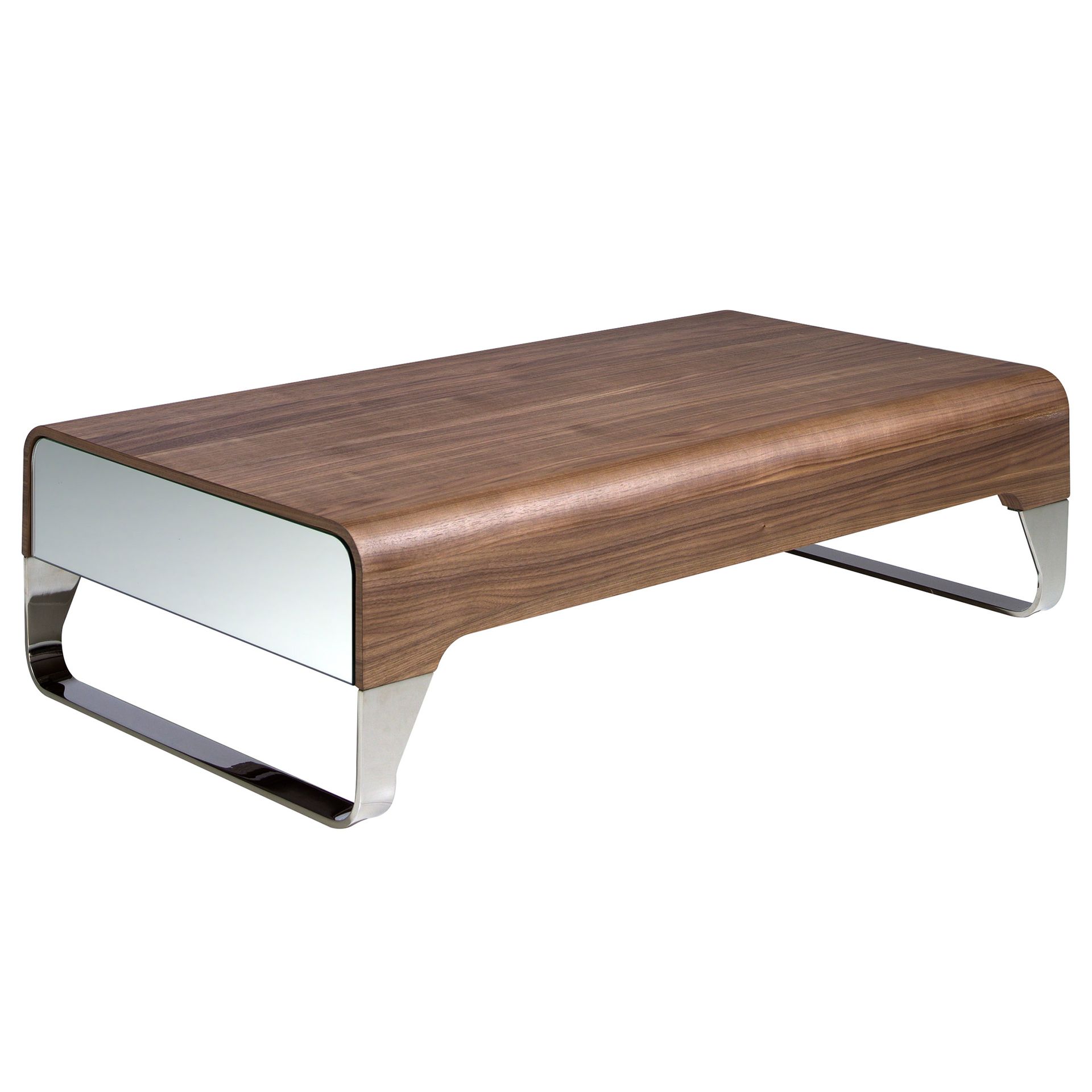 Rectangular coffee table Wood veneer Chrome-plated steel
