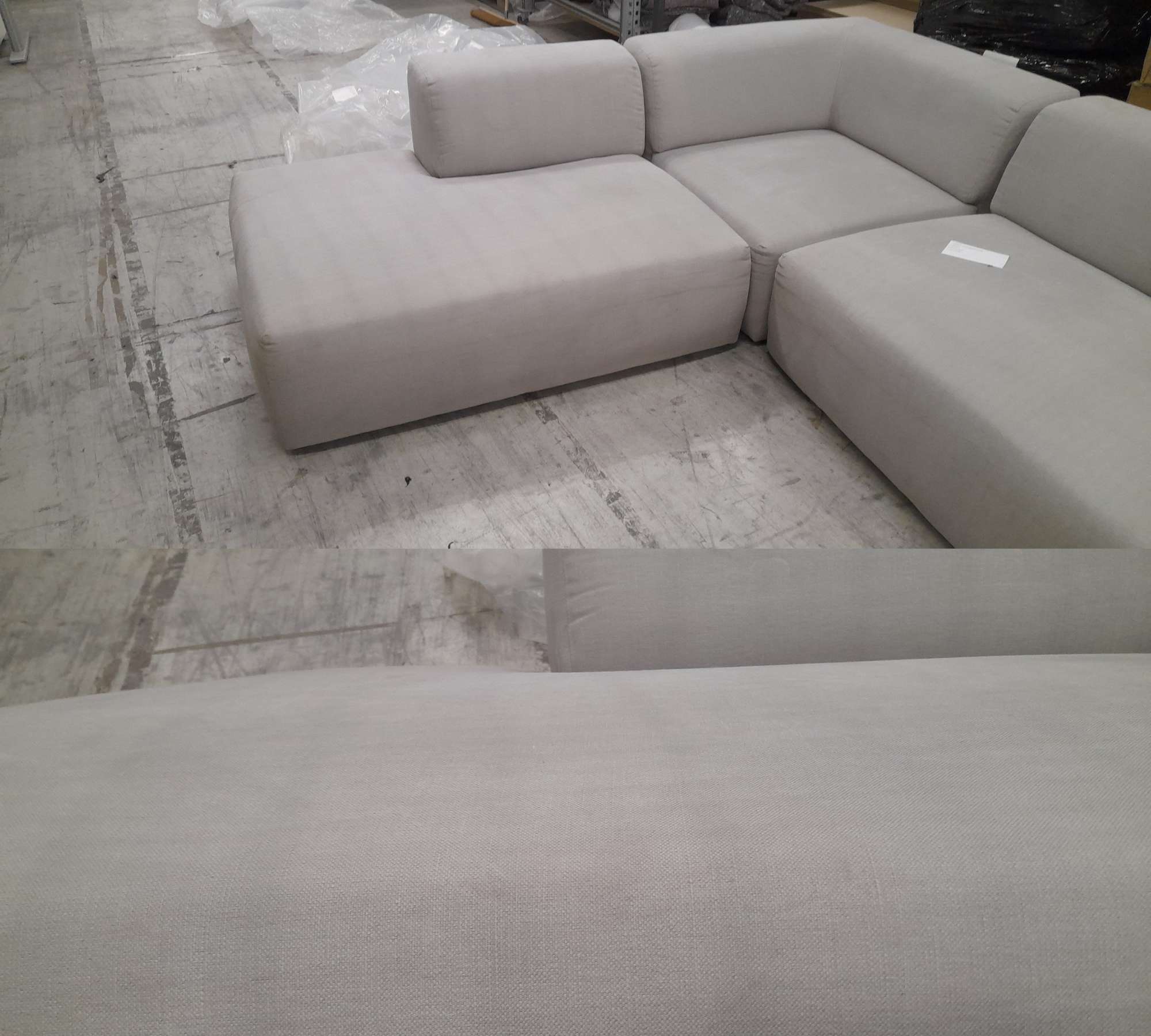 Pyllow Ecksofa Webstoff Sandgrau