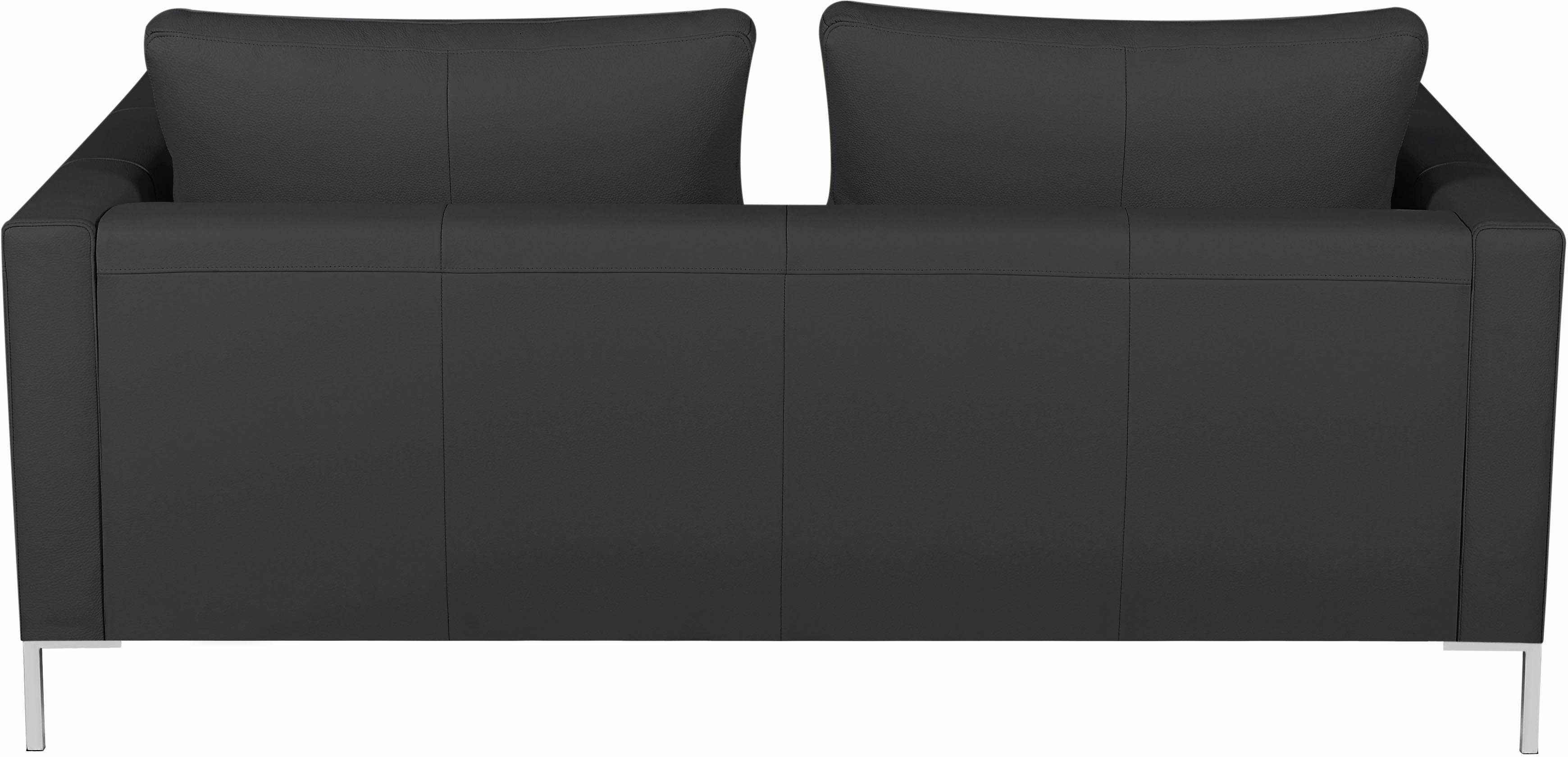 Marinus Sofa 2-Sitzer Leder Metall Dunkelgrau