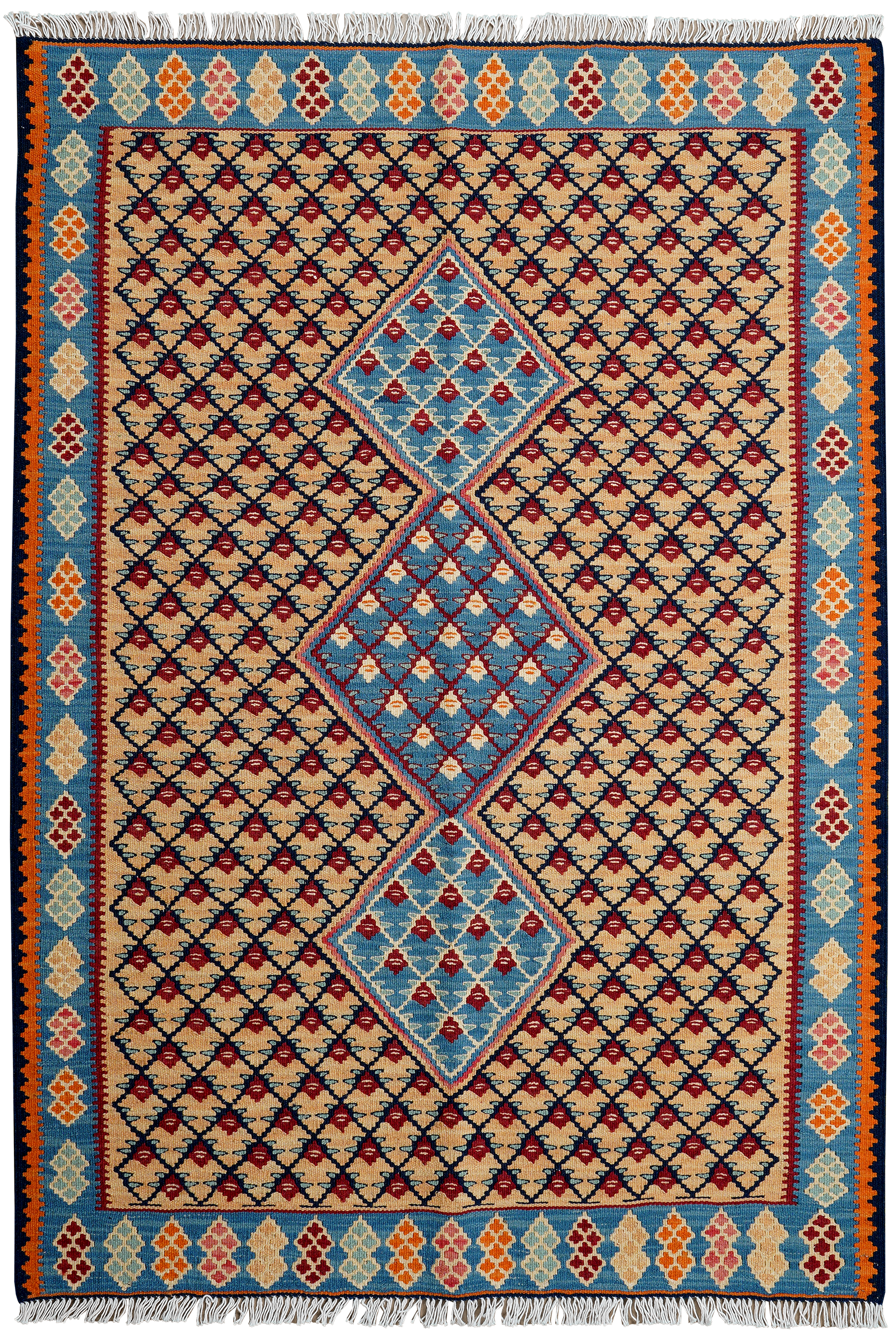 Kilim Senneh Tappeto Lana Multicolore