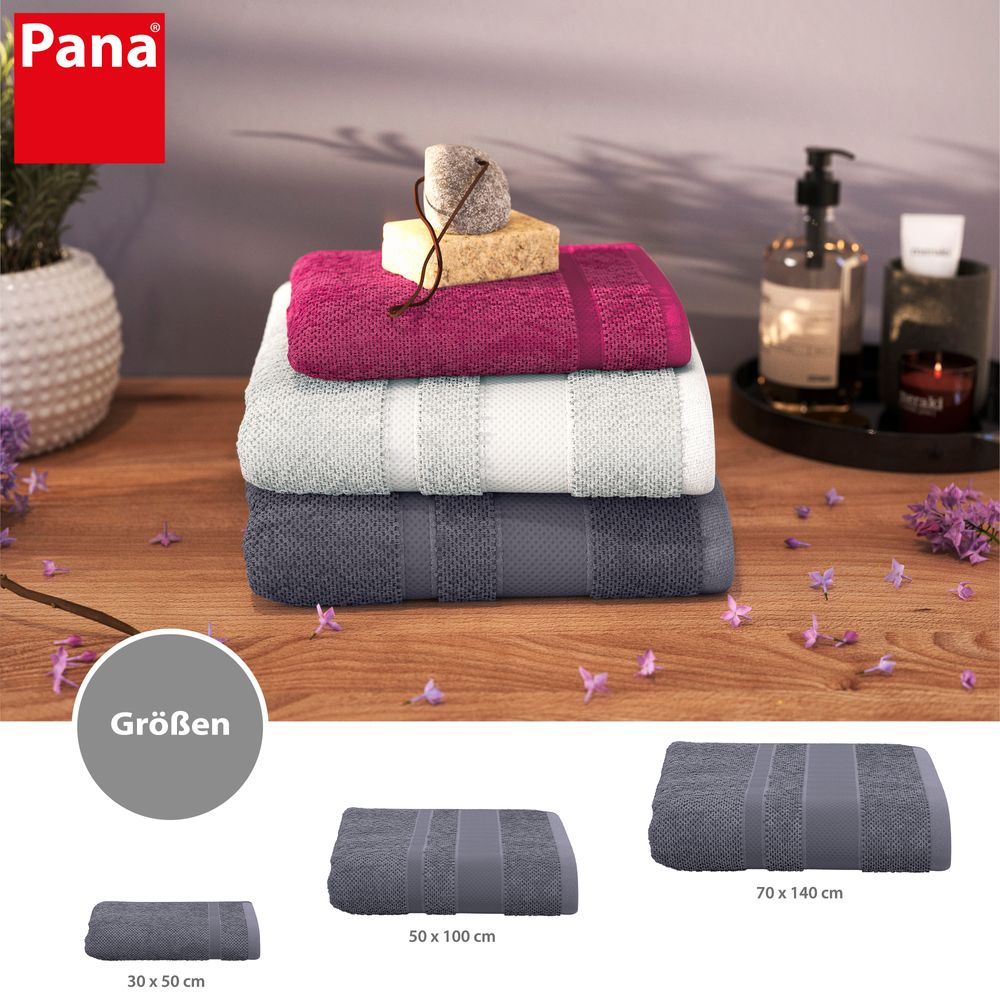 4-tlg. Handtuch-Set aus Baumwolle Grau Öko-Tex Standard 100