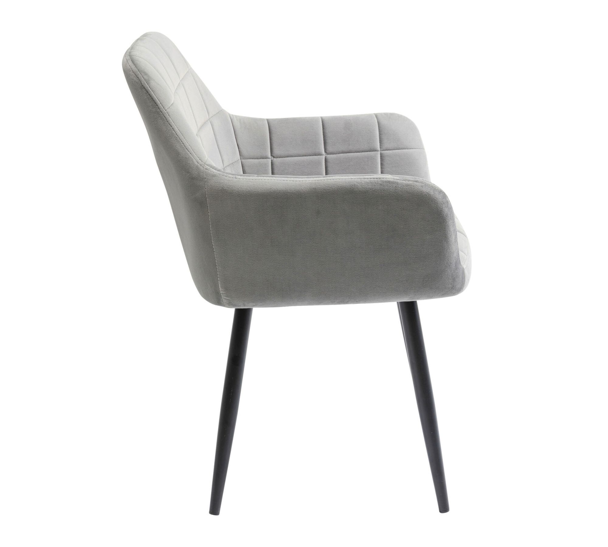 Armlehnstuhl Gesteppt Samt Grau 