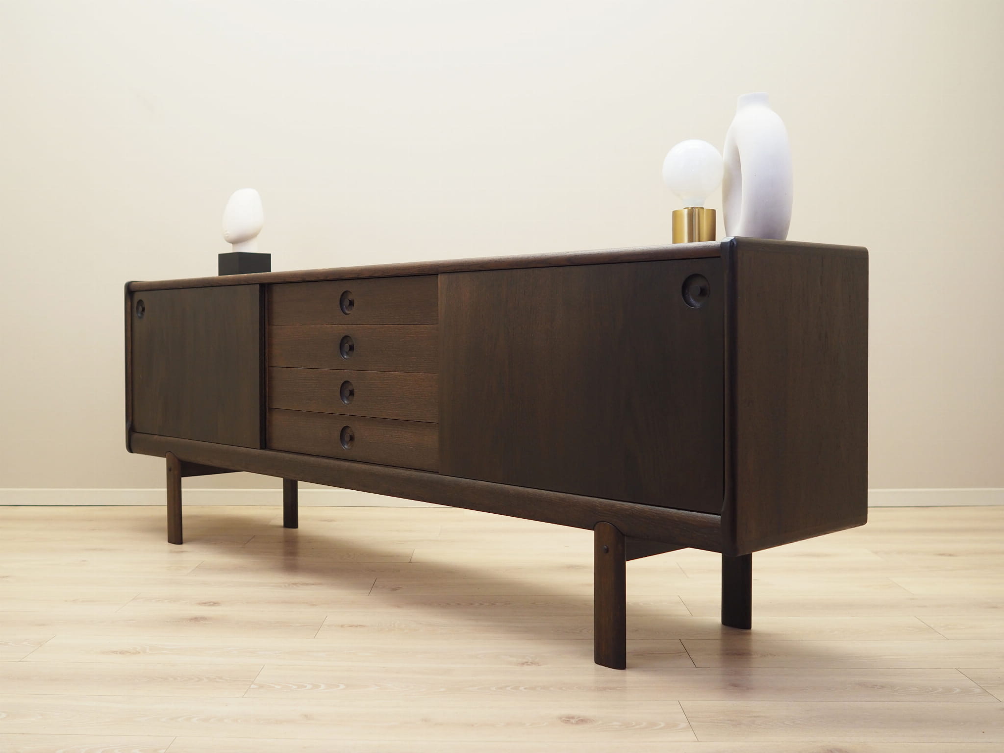 Vintage Sideboard Eichenholz Braun 1970er Jahre