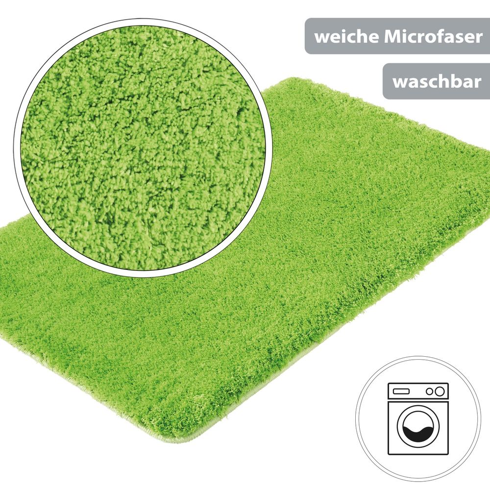 Flauschige Hochflor Badematte Grün