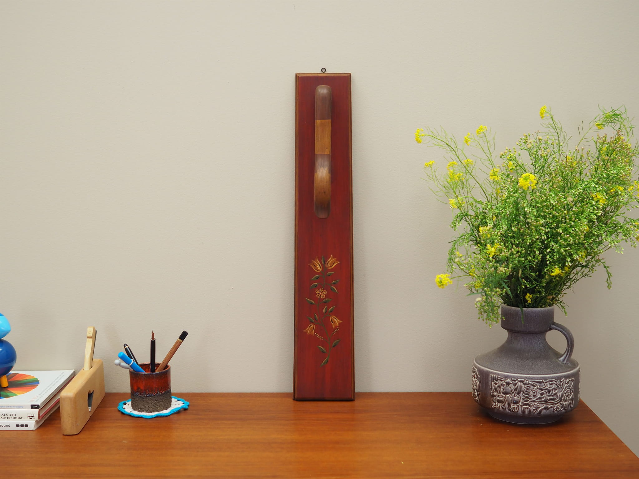 Vintage Wandschmuck Holz Braun 1970er Jahre