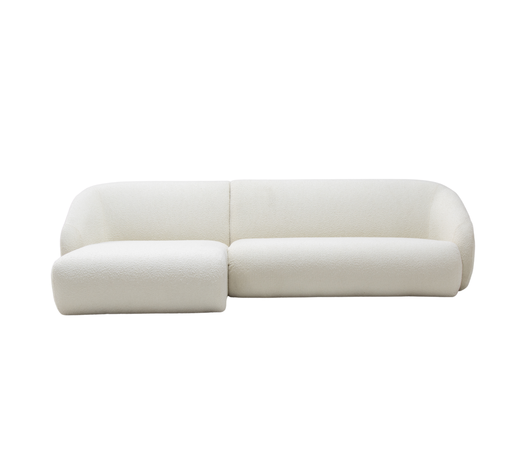 Blanca 3-Sitzer Sofa Récamiere Links Bouclé Off-White