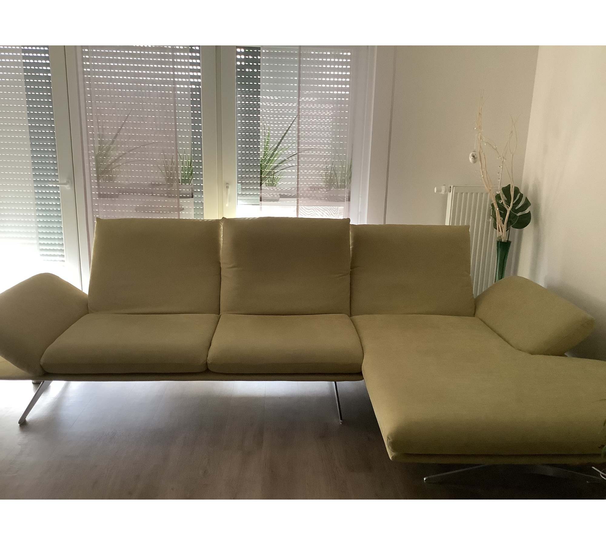 Francis Sofa Récamiere Rechts Textil Metall Grün