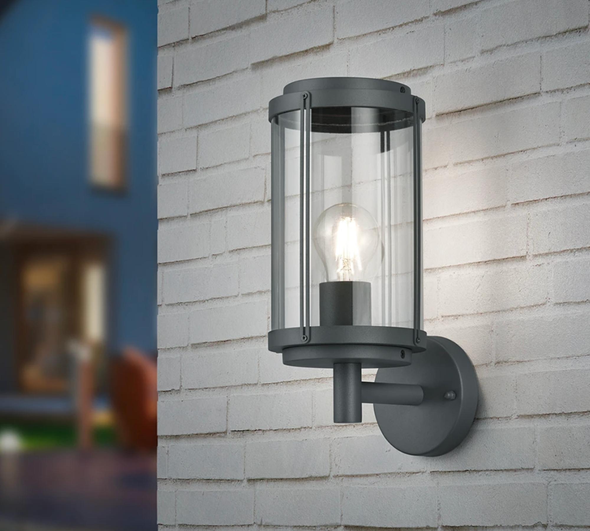 1-light wall lamp Aluminum Black