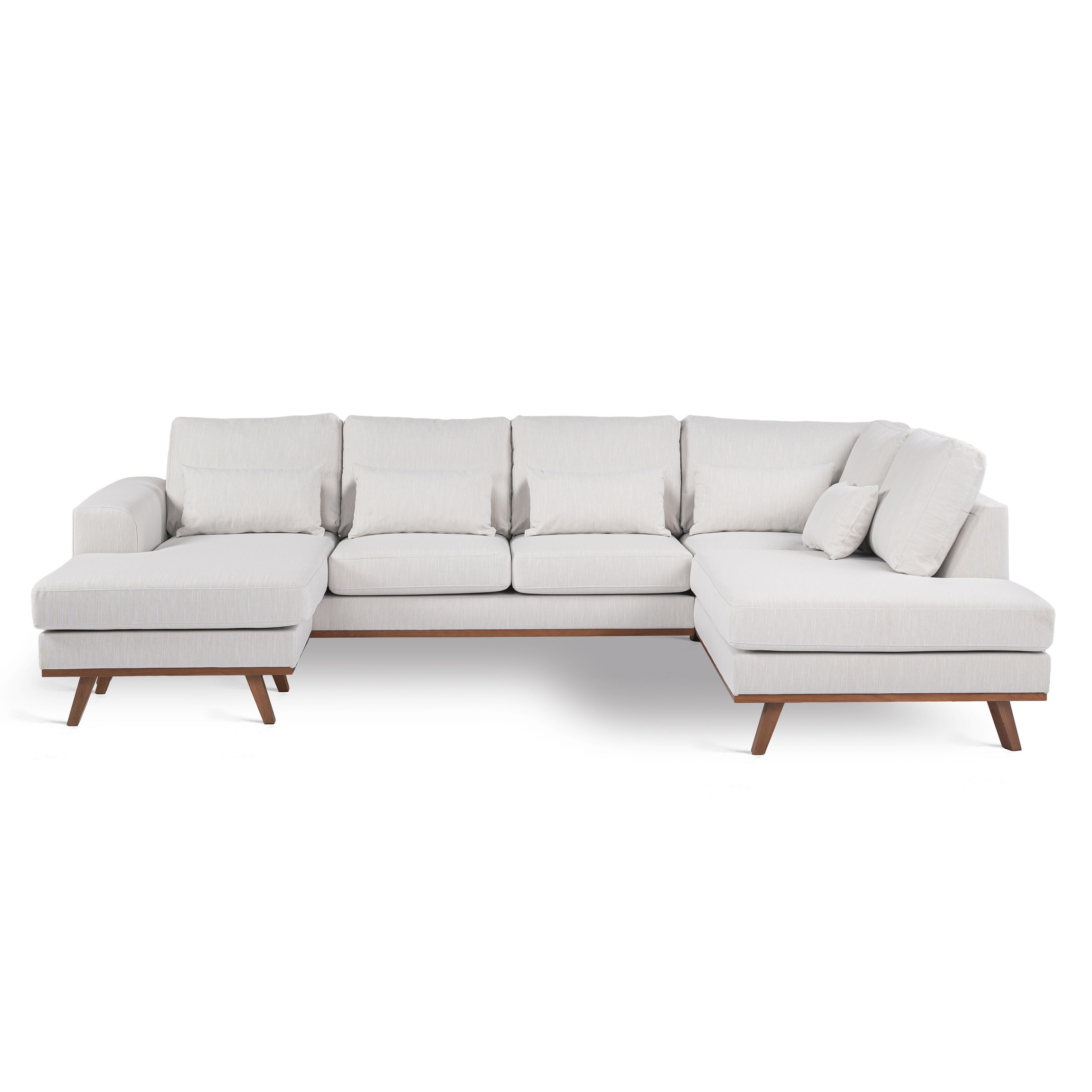 Ecksofa Japandi 3-Sitzer Rechts Beige