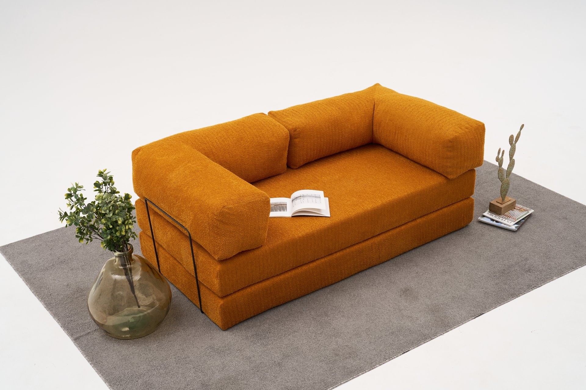 Comfort Schlafsofa 2-Sitzer Orange