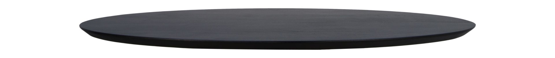 Ovale Zurich Tischplatte Akazienholz Schwarz