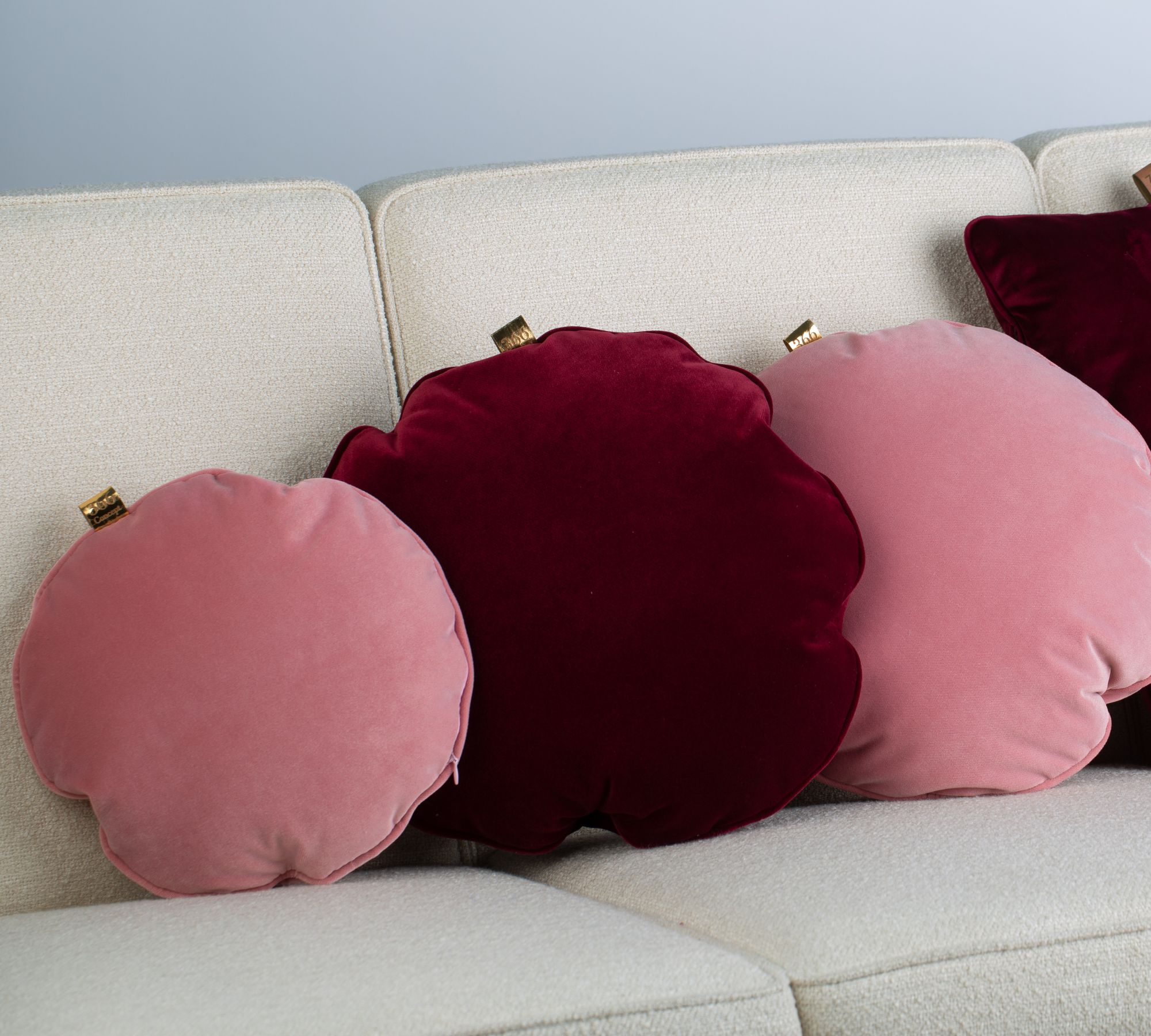 Kissen Circle Cushion Samt Rosa Ø 30cm inkl. Füllung 