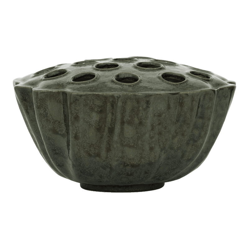 Handgefertigte Nea Vase Keramik Kalamata-Grün