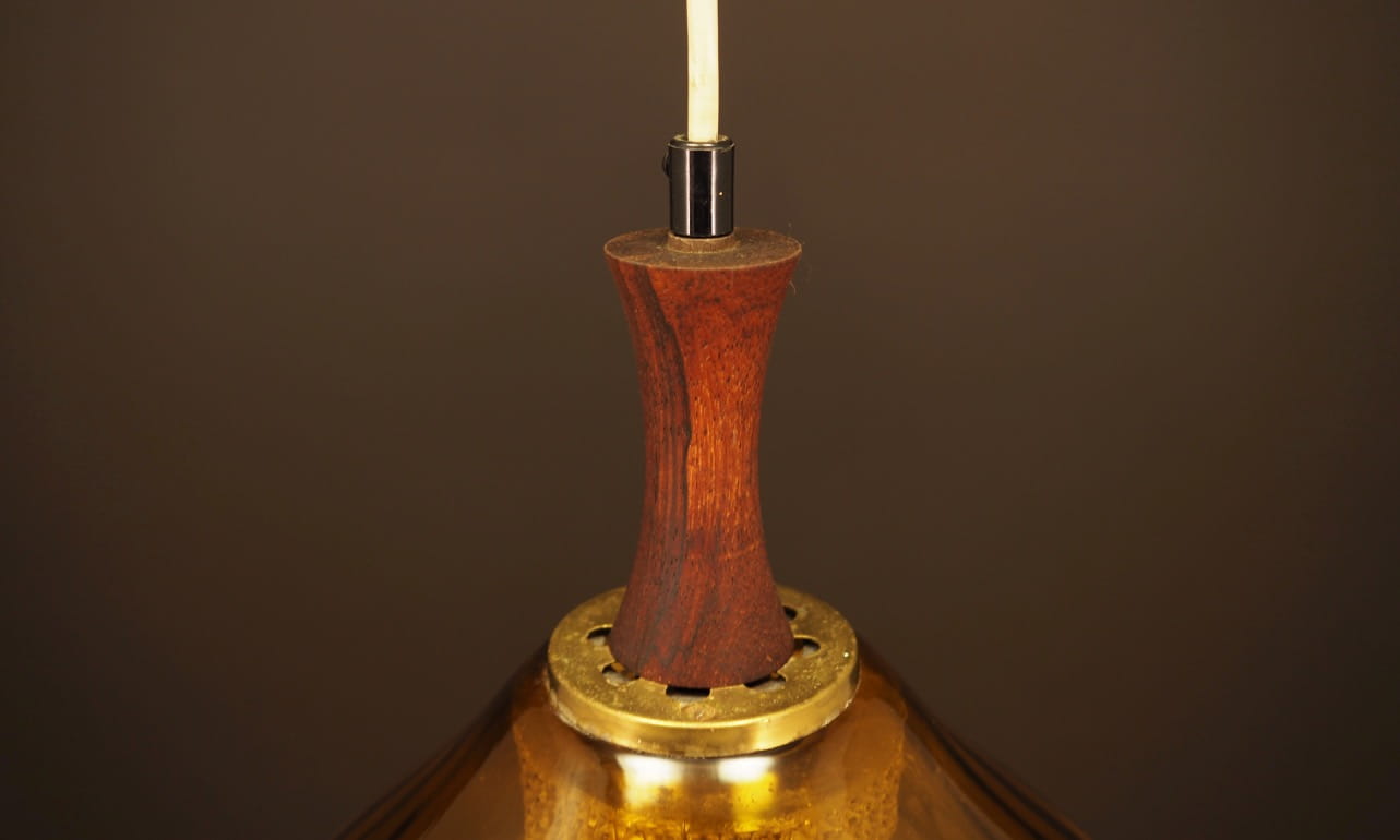 Vintage Pendant Lamp Glass Brown 1970s