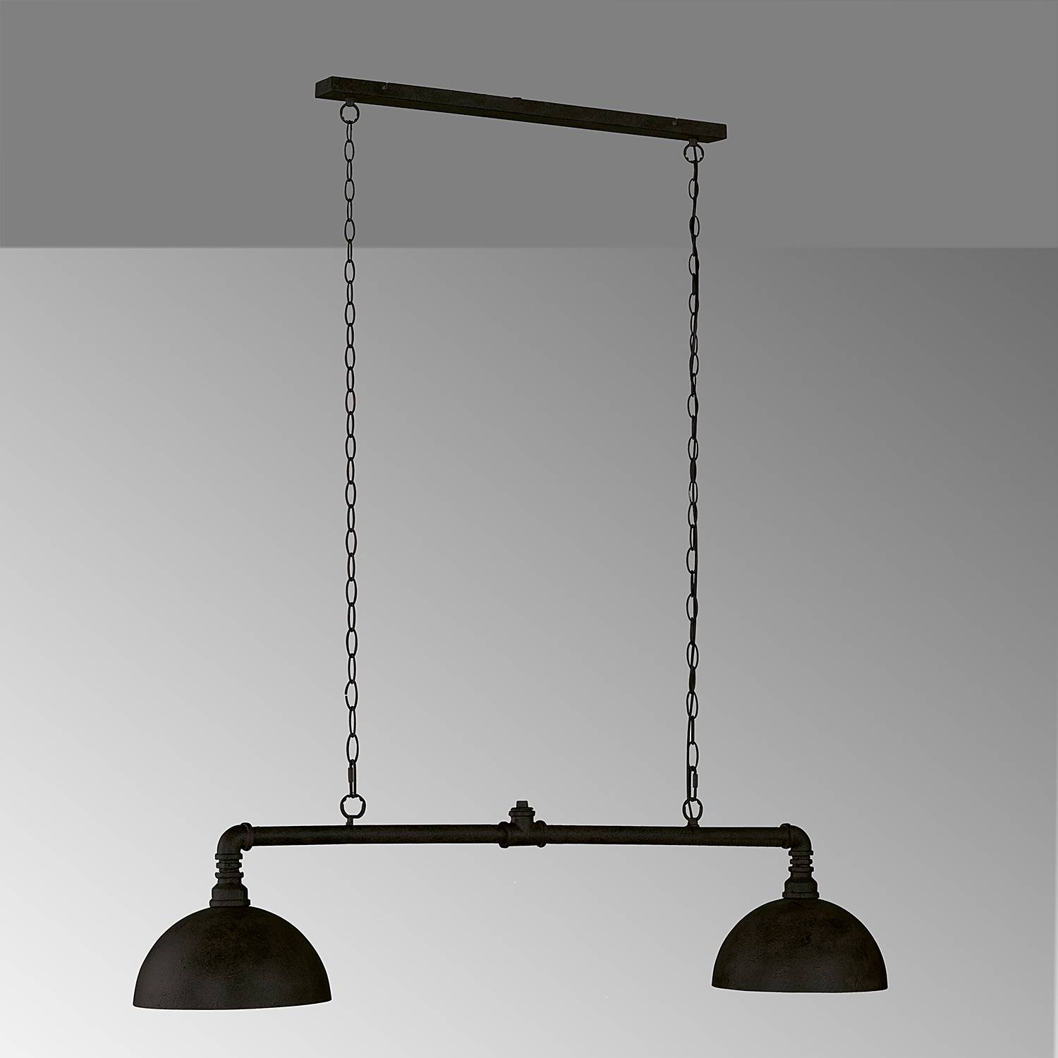 Suspension lamp iron 2-bulb