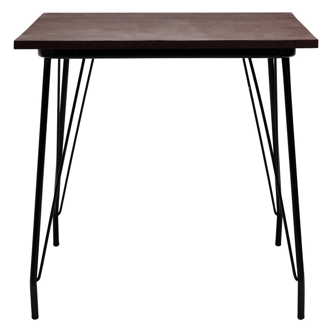 District Side Table Metal Elm Wood Black