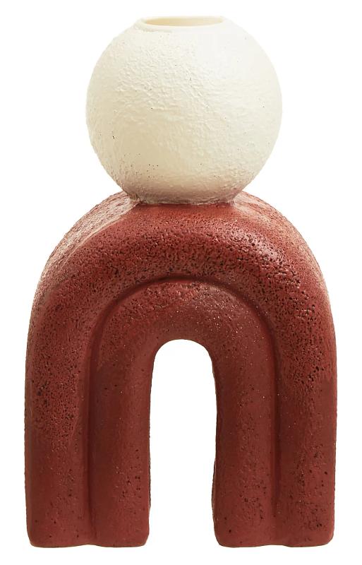 Utica Kerzenhalter mit rotem Fuß
