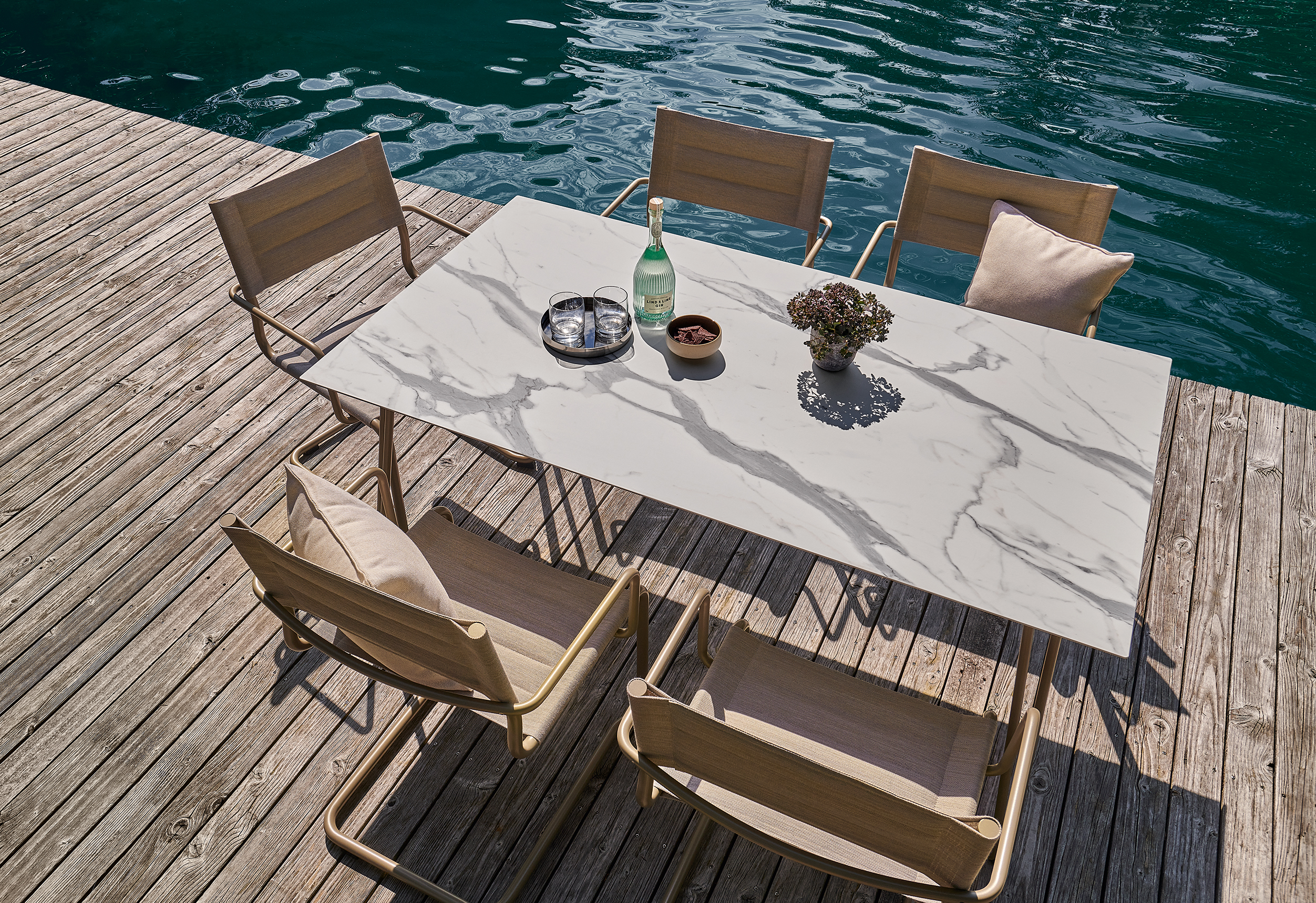 Sosta Sessel Edelstahl Pulverbeschichtet Perlbeige